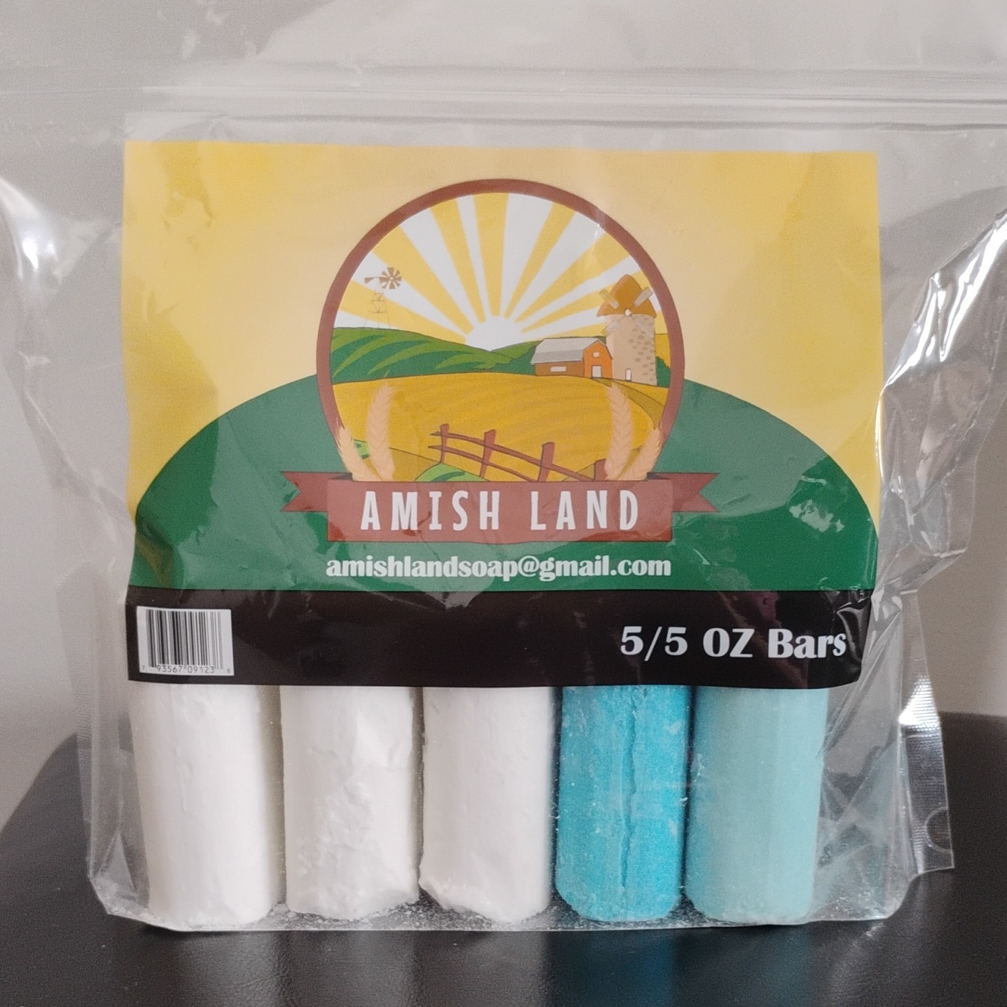 Amish Land Body Bar Soap 5 oz Bars White Blue Rectangular Unisex