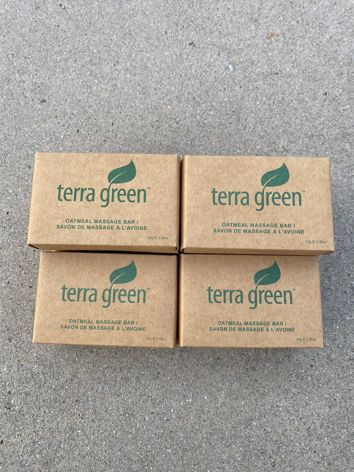 Terra Green Oatmeal Massage Soap Bar 1.85 oz Lemongrass Fragrance Lot of 10 Bars