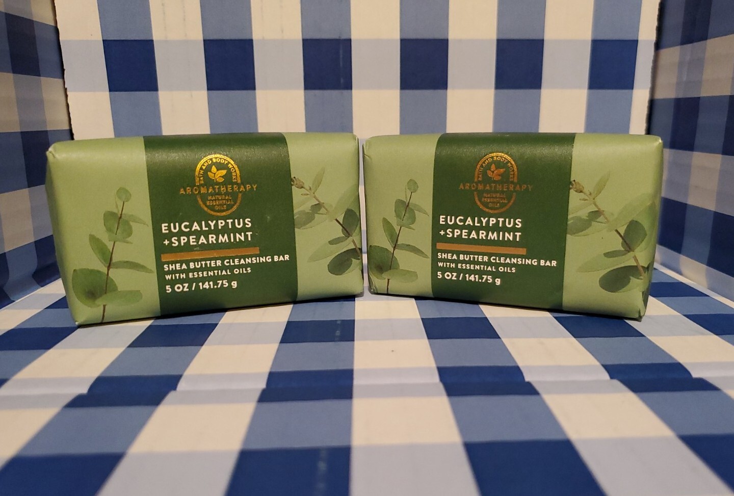 2 Bath & Body Works Eucalyptus Spearmint Aromatherapy Stress Relief Soap Bars