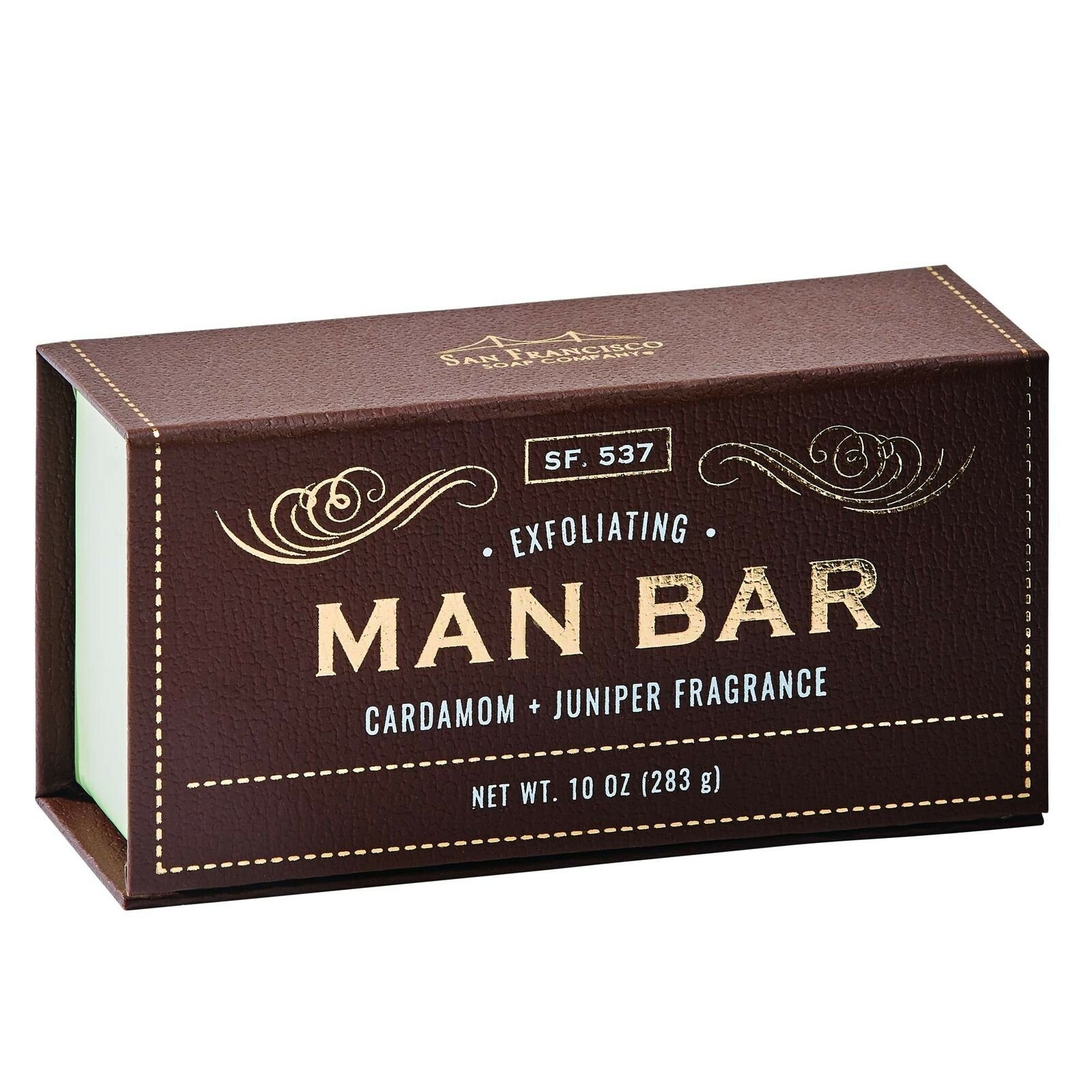 San Francisco Soap Company Exfoliating Man Bar, Brown, Cardamom & Juniper, 10…