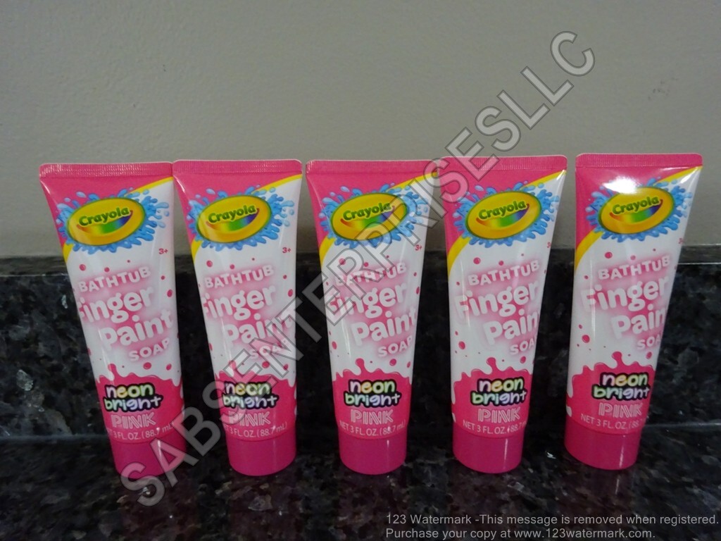 12 Crayola Kids Bathtub Finger Paint Soap Neon Bright 7 Purple & 5 Pink 3 FL oz.