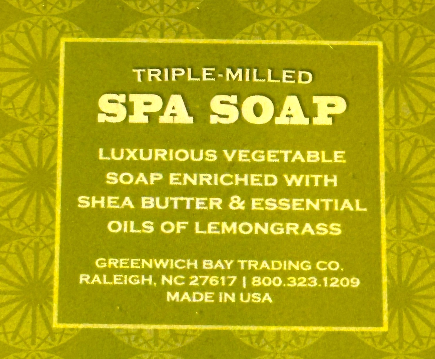 Bella Lux Spa Soap Lemongrass Vegetable Triple Milled 3 Bars in Box READ