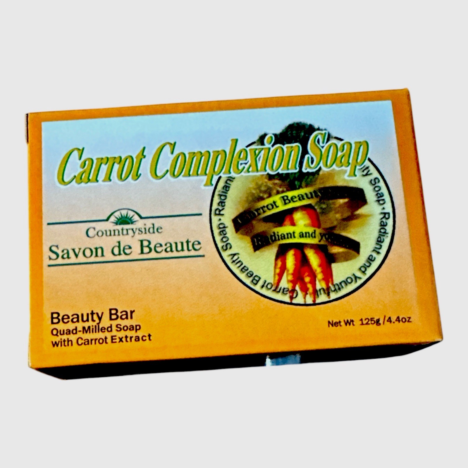2-Pack “Carrot Complexion Soap Bars” Skin Tone Improvement w/ Carrot Oil, 125g