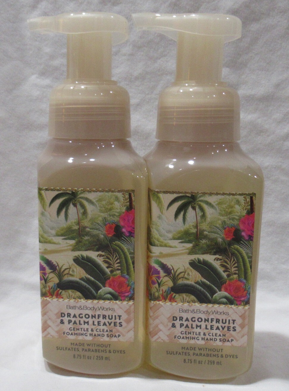 Bath & Body Works G&C Foaming Hand Soap Set Lot of 2 DRAGONFRUIT & PALM LEAVES