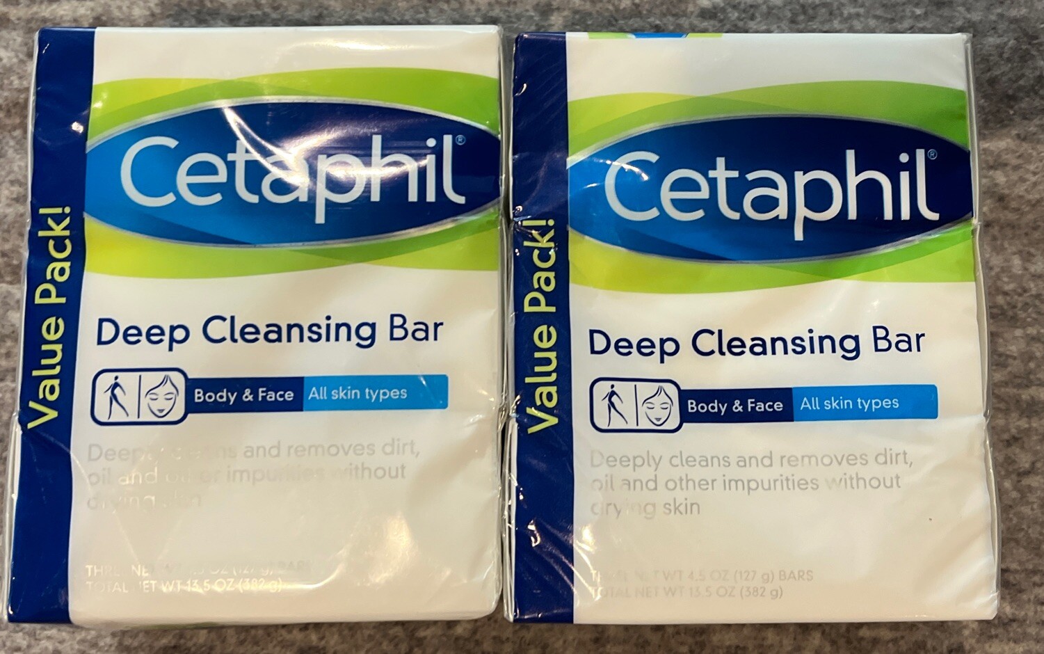CETAPHIL DEEP CLEANSING BARS ALL SKIN TYPES 4.5 OZ. 2 Packs