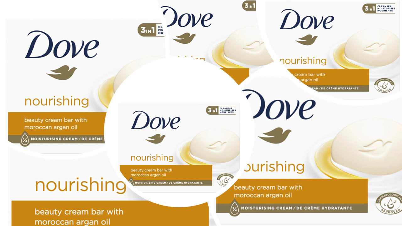 12 X Dove Bar Soap Nourishing Moroccan Argan Oil 4.75 oz