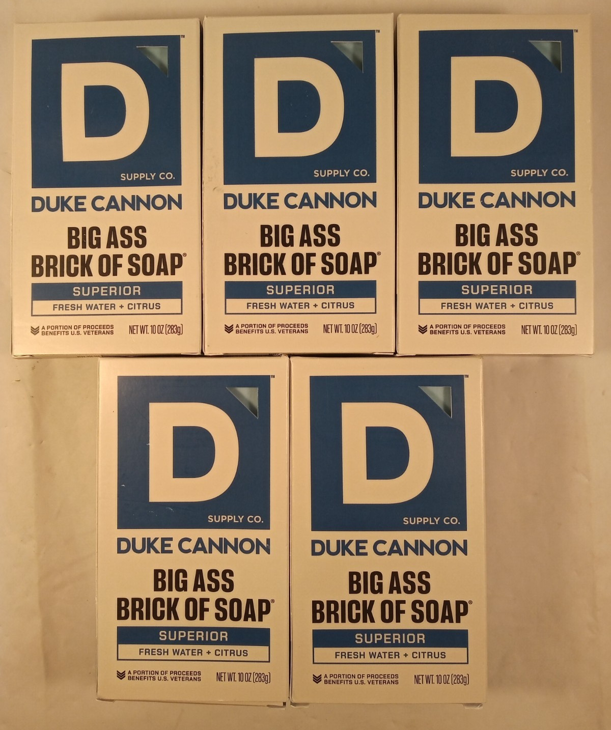 Duke Cannon Lot of 5 Superior Fresh Water Citrus Big A$$ Brick of Soap 10oz Bars