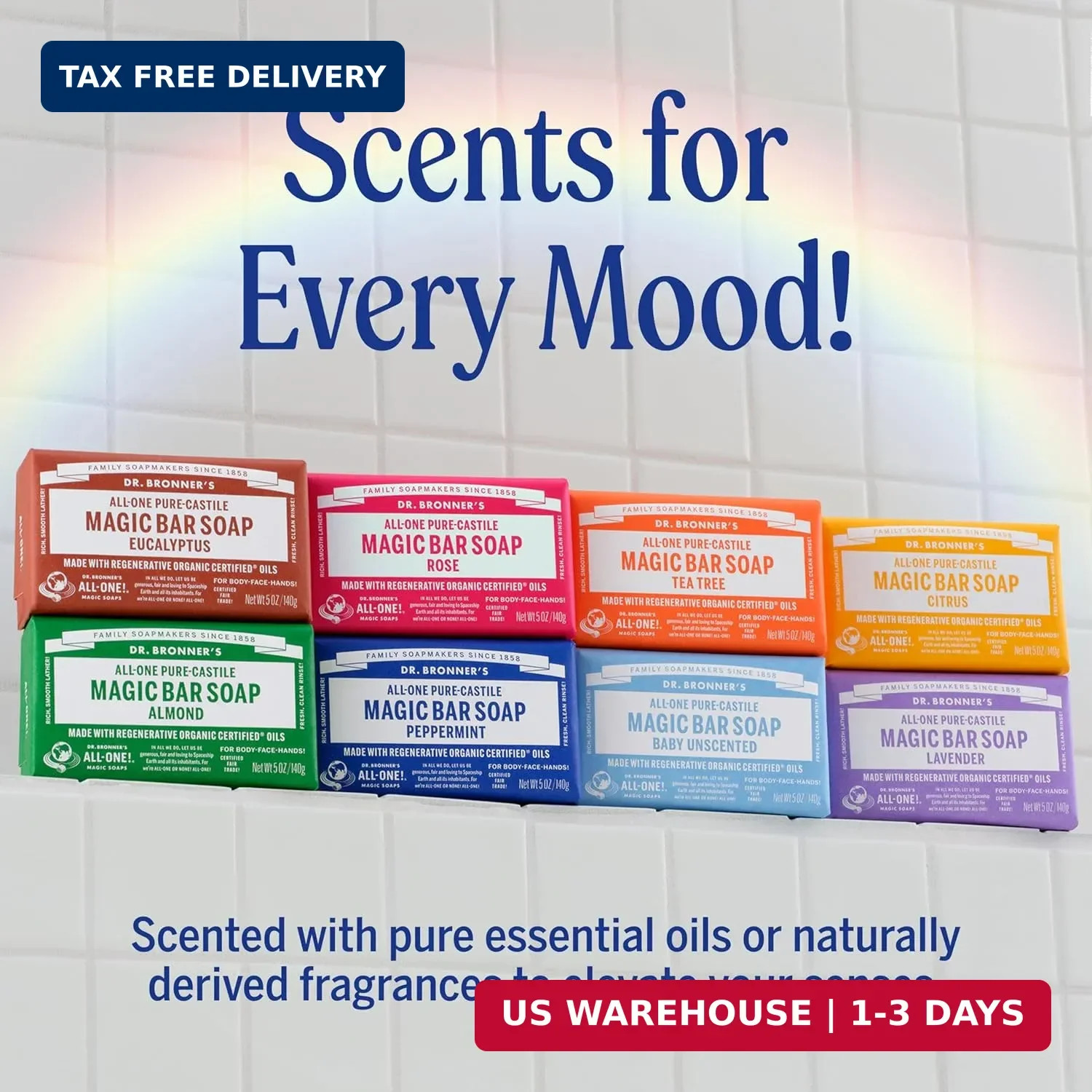 Dr. Bronner’s Pure-Castile Magic Bar Soap – Made with Regenerative Organic Certi