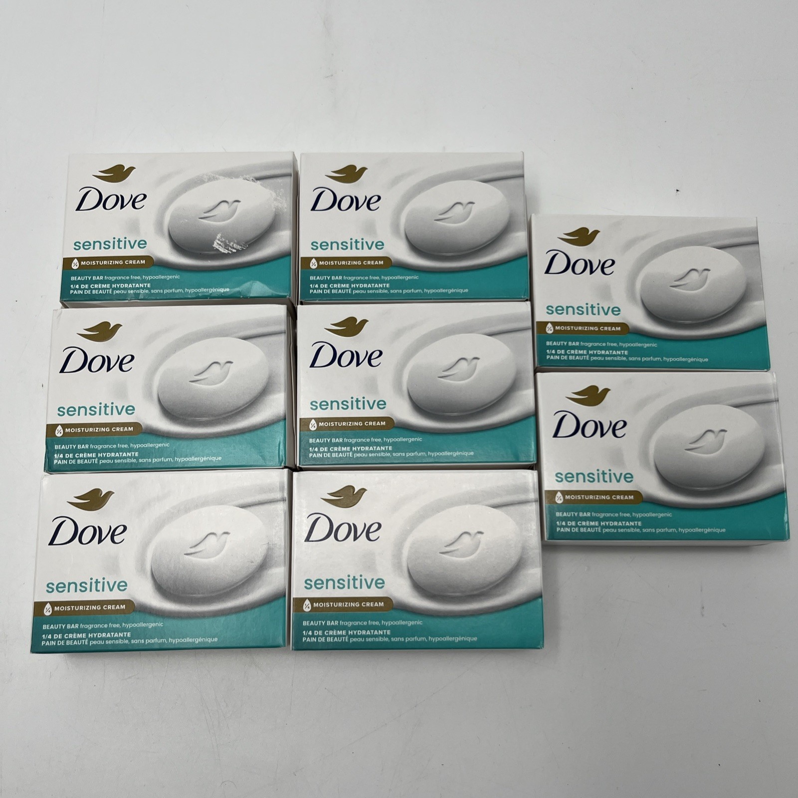 Dove Sensitive Skin Beauty Bar Soap 8 Pack 3.75 oz Fragrance Free Moisturizing