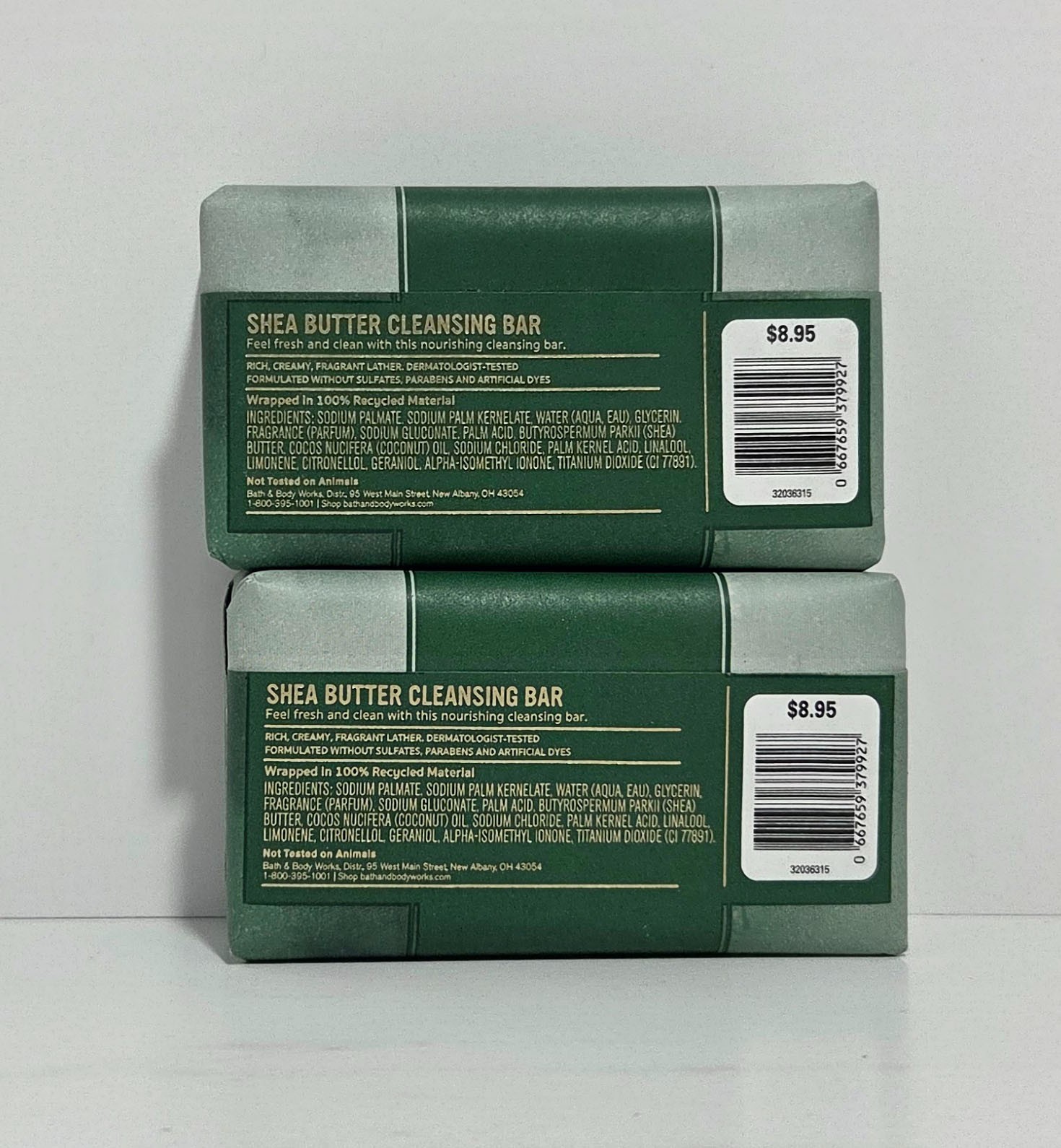 Bath & Body Works Eucalyptus Spearmint Shea Butter Cleansing Bar (Pack of 2)