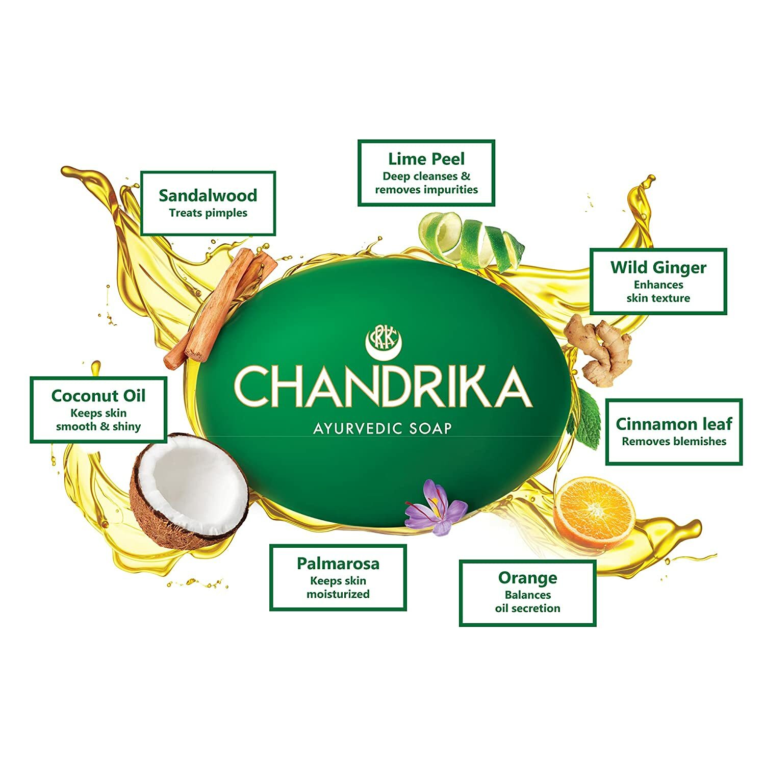 Chandrika Ayurvedic Soap Hand Made -Problem Free Clear Skin – 75 Gram -Free Ship
