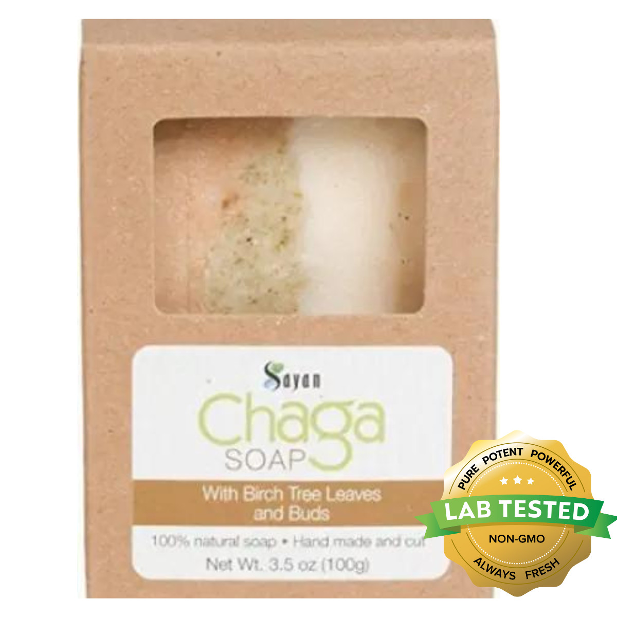 Chaga Mushroom Soap Bar With Birch Tree Leaves Natural Hand Made