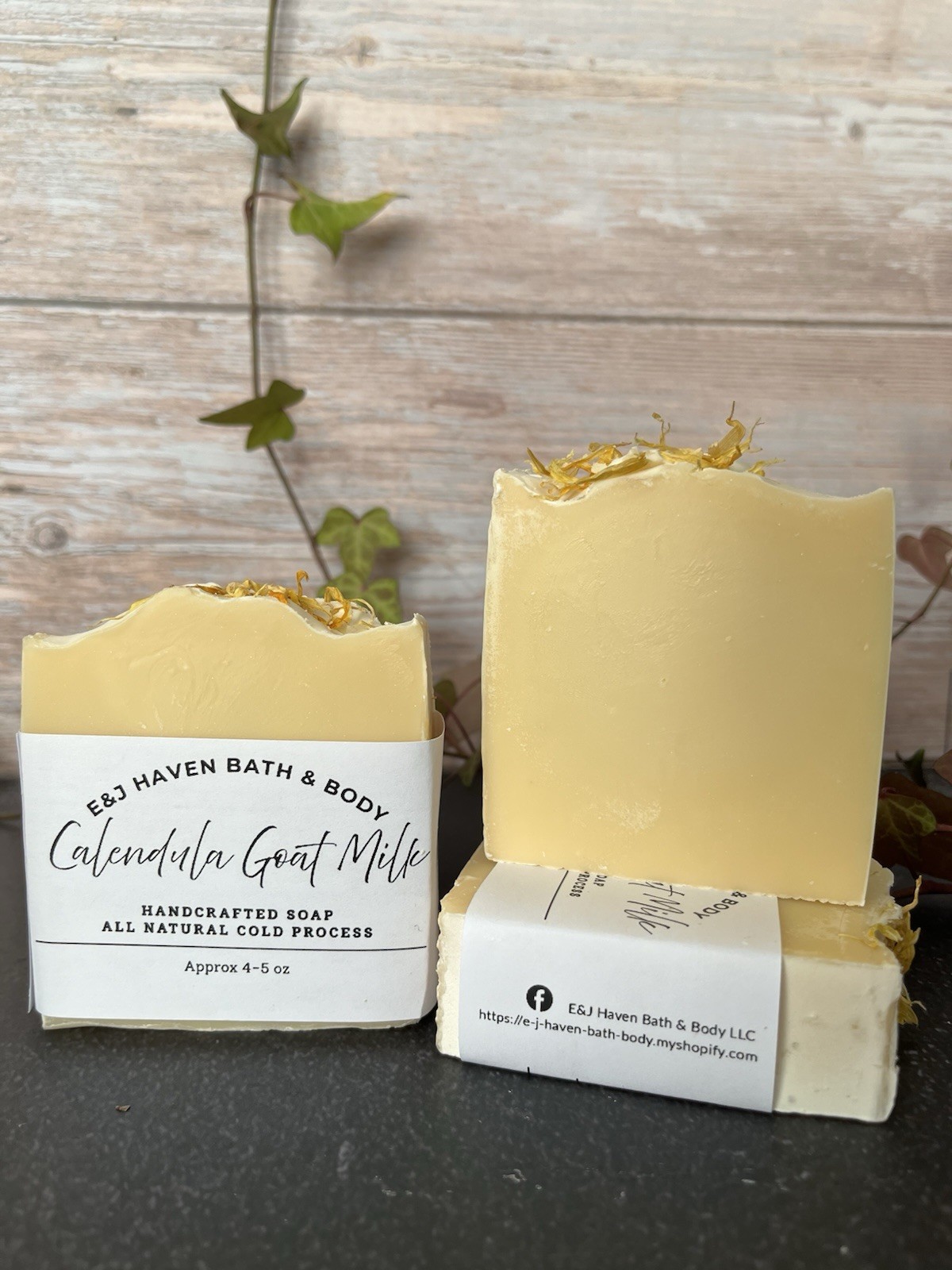E&J Haven Bath & Body Handcrafted Calendula Goat Milk Soap Cold Process 4-5 oz