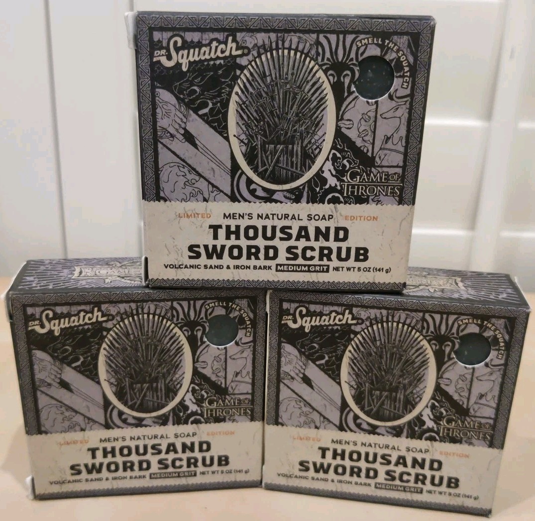 DR. SQUATCH Men’s All Natural Bar Soap – Thousand Sword Scrub – 5oz (3-pack)