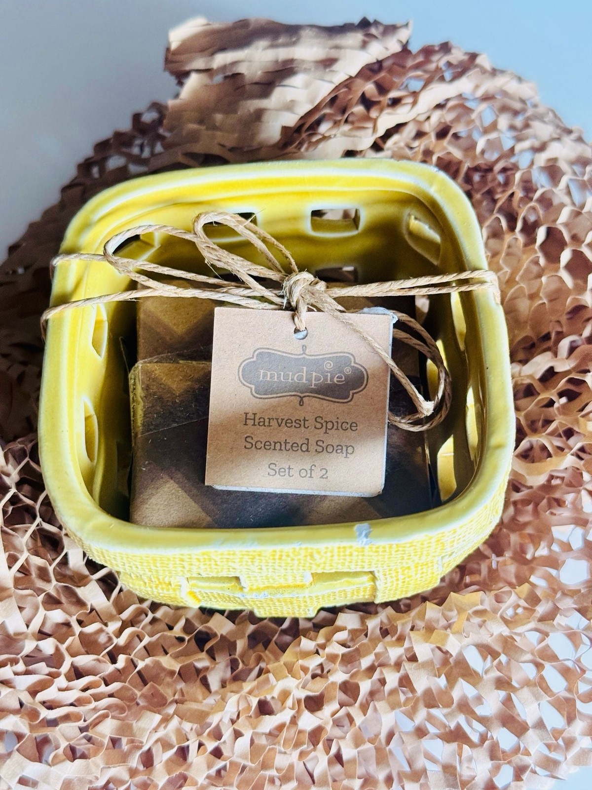 Mud Pie Yellow Gather Harvest Spice Scented Soap Set of 2