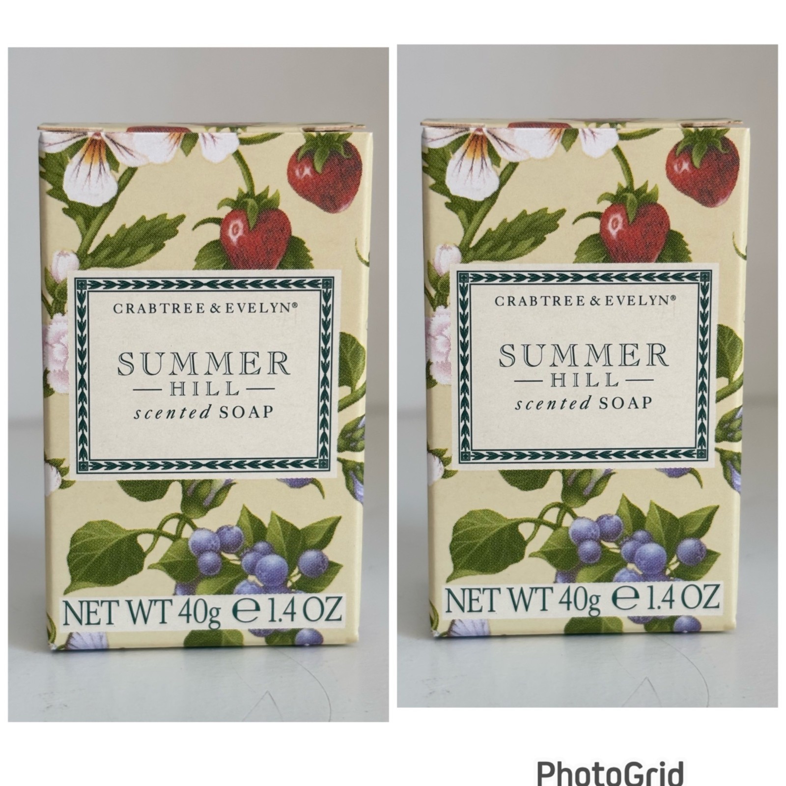 Crabtree & Evelyn Summer Hill Soap ORIGINAL 1.4 Oz Set of 2 Travel Size New