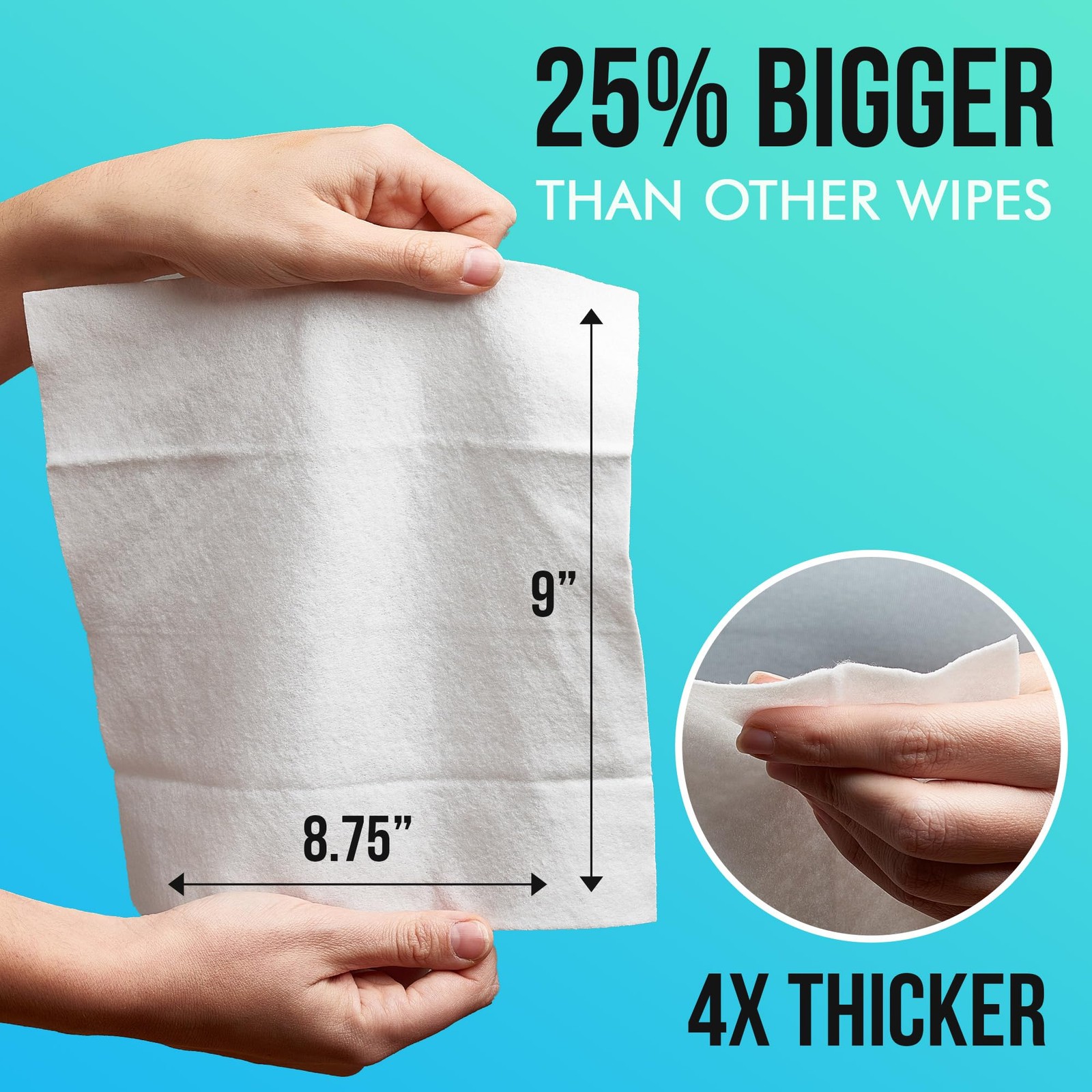 Extra Large Bath Wipes for Adults No Rinse – 120 Disposable Body Cleansing