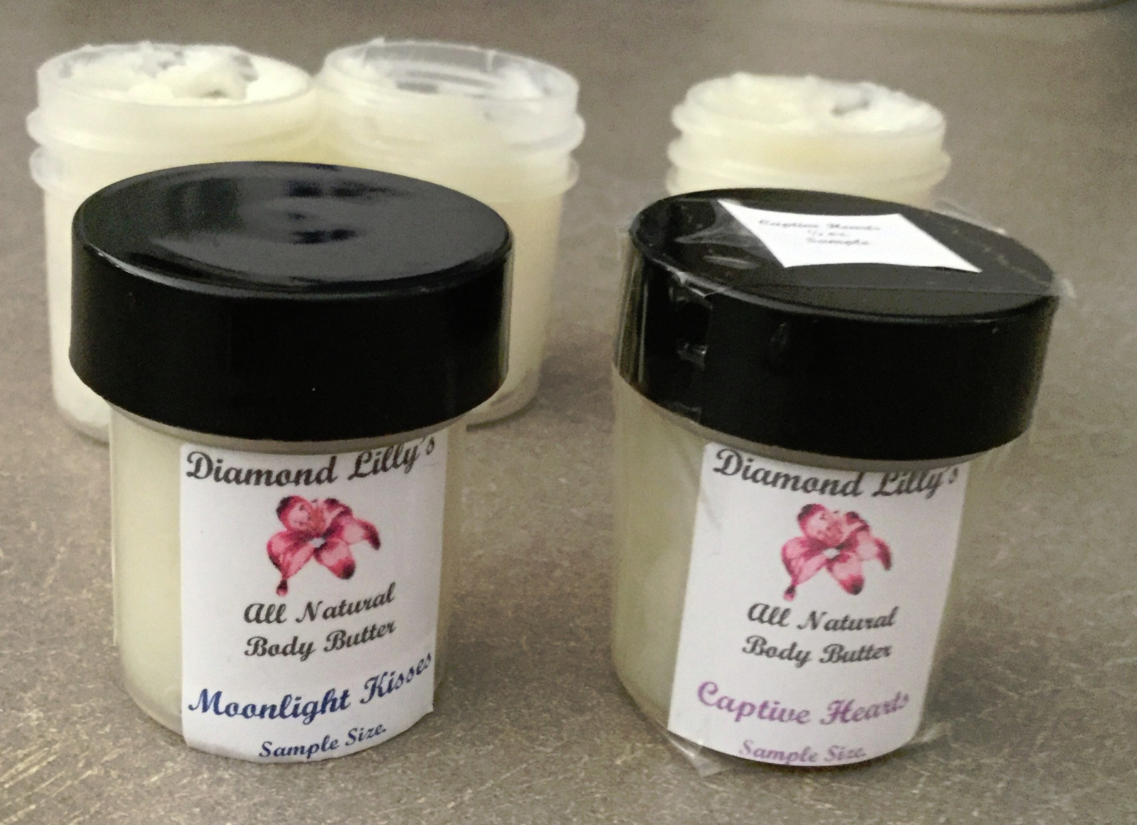 Sample Set of 6 Whipped Shea/Coconut Body Butter, 1/2 oz each