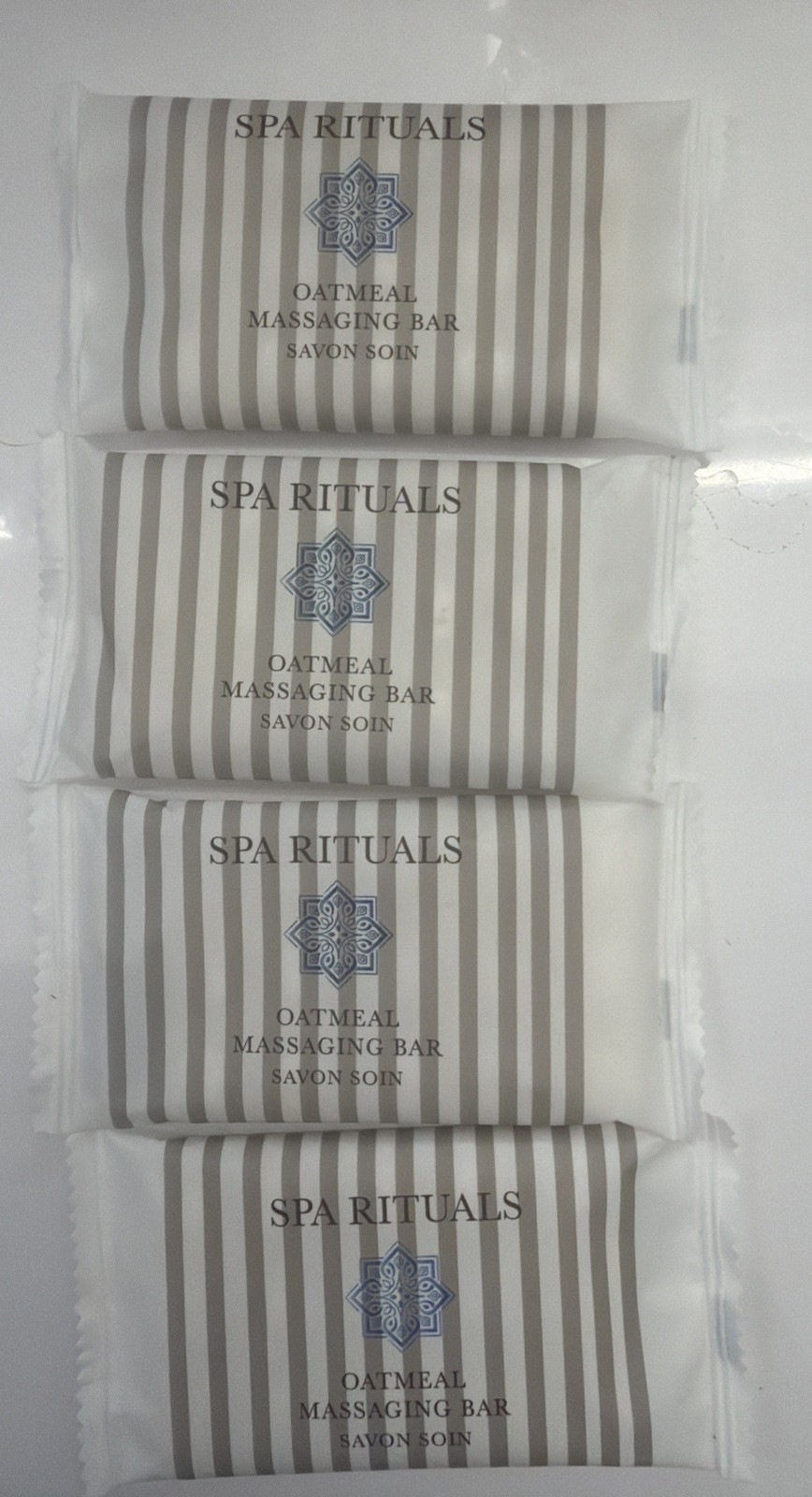 Lot Of 4 Spa Rituals Oatmeal Massaging Bar Soap 1.2 oz/ 35 G Made In USA NEW