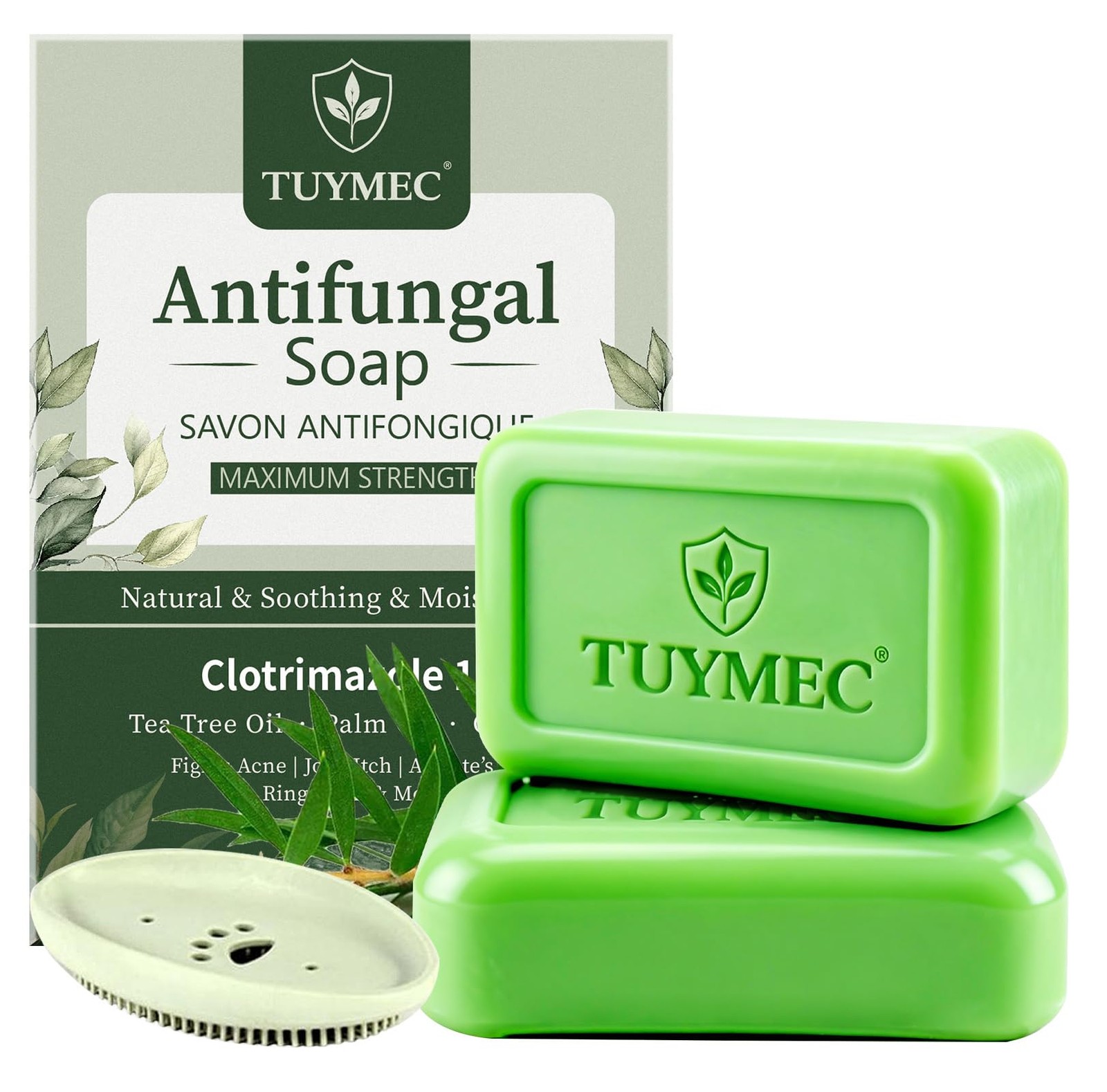Antifungal Bar Soap Skin Fungus Treatment for Athlete’s Foot, Jock Itch & Ri…