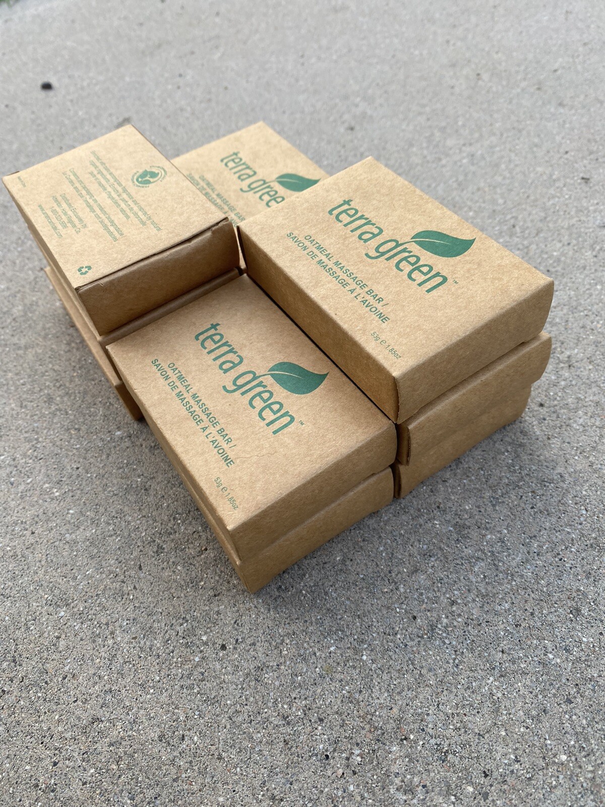 Terra Green Oatmeal Massage Soap Bar 1.85 oz Lemongrass Fragrance Lot of 10 Bars