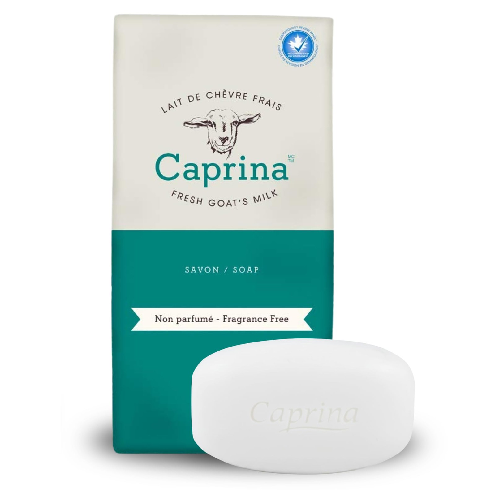 Caprina Fresh Goat’s Milk Bar Soap FRAGRANCE FREE (6-Pack) 3.2 oz (90g) each,…