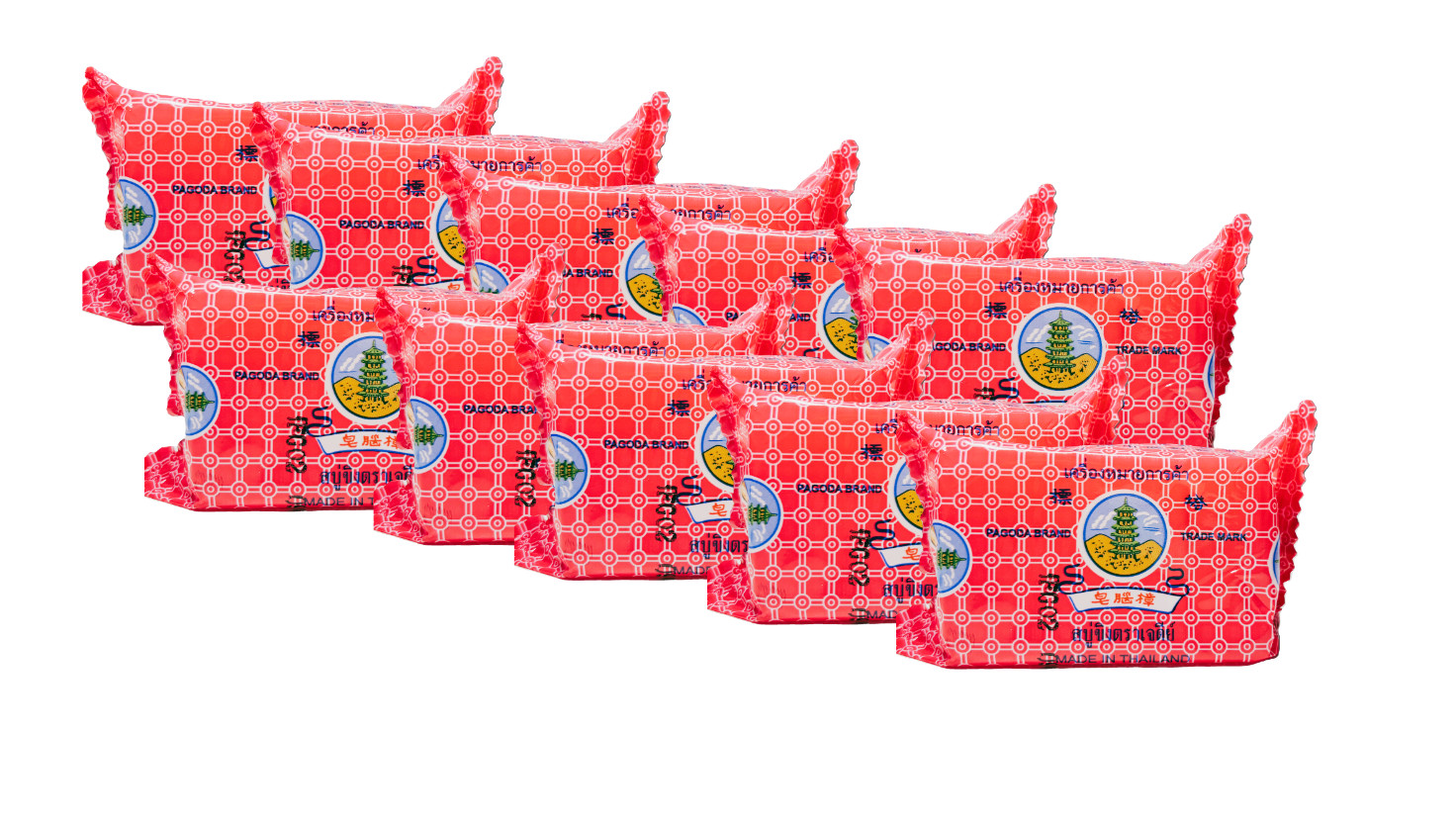 Pagoda Brand Camphor Soap, Traditional Thai Deodorant, Pack of 10