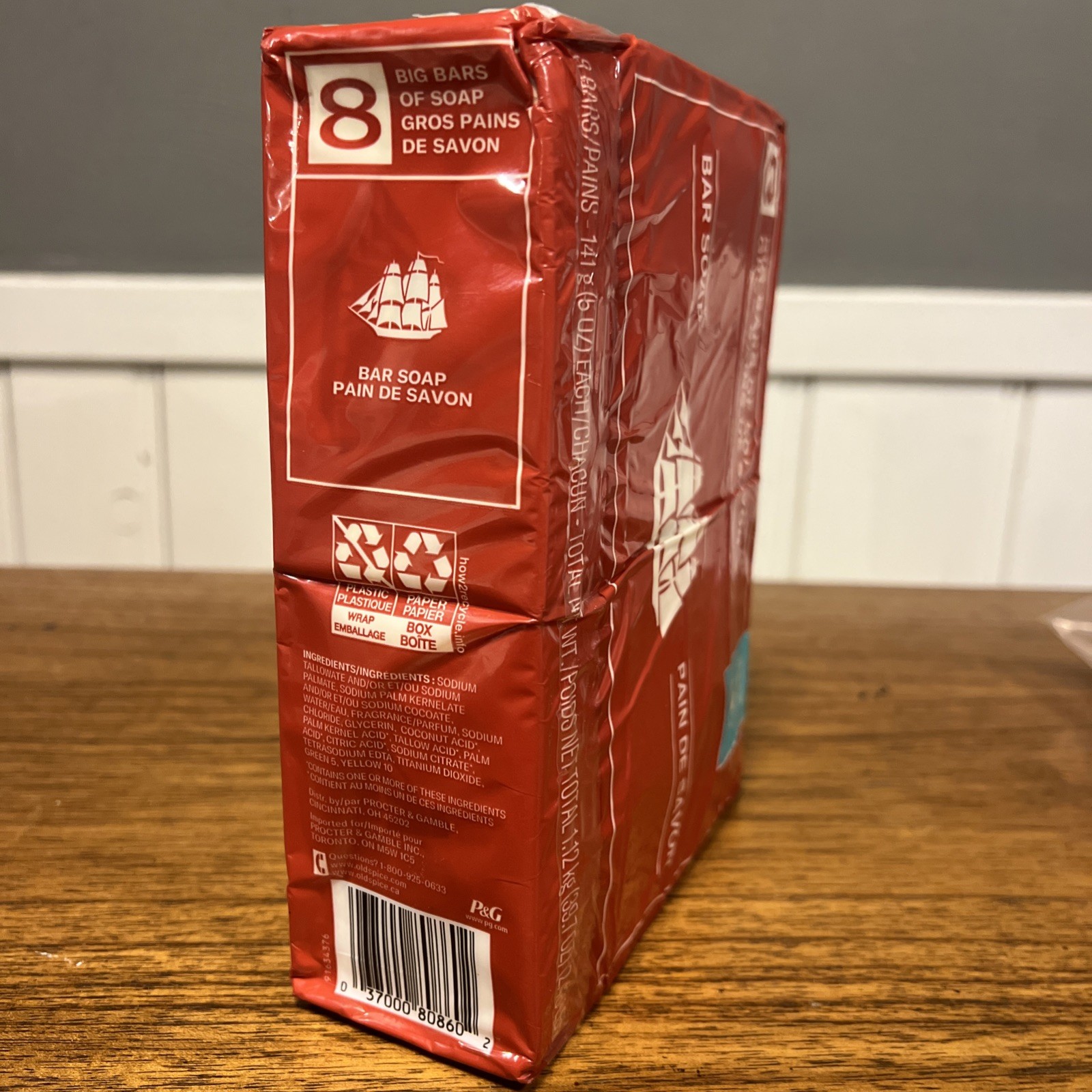 Old Spice Bar Soap Big Bars Pure Sport 8 Pack 5oz Each! Mens New Sealed
