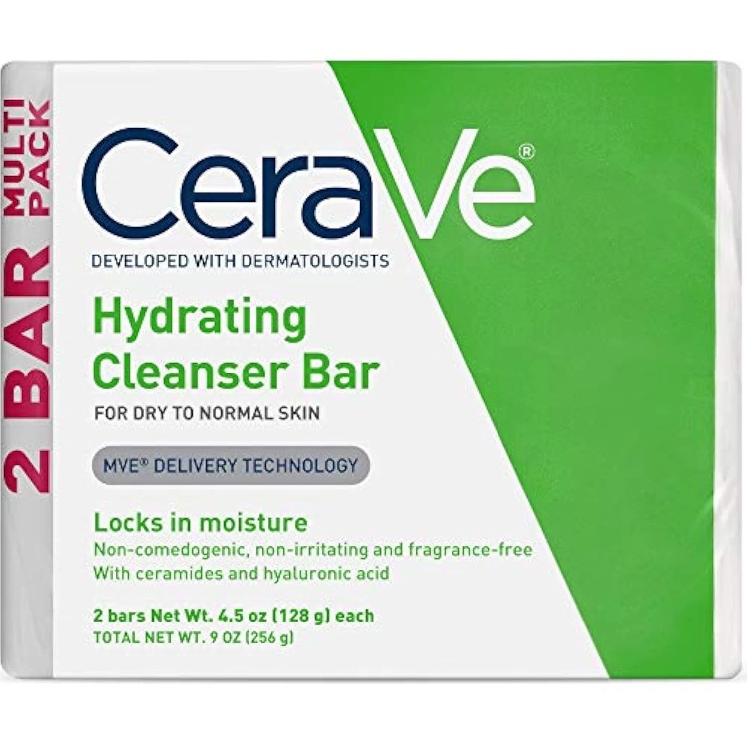 CeraVe Hydrating Cleanser Bar | Soap-Free Body and Facial Cleanser with 5%