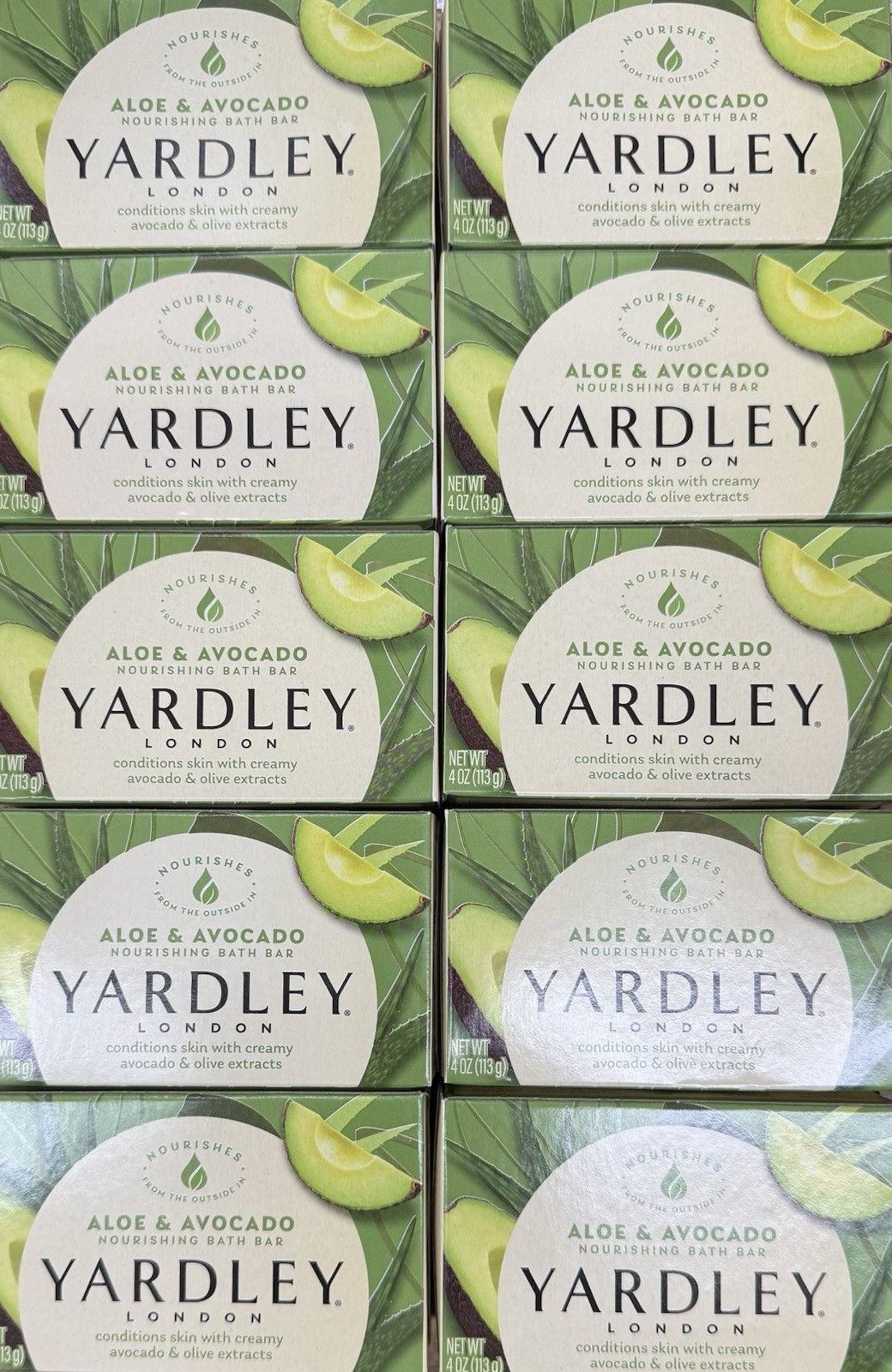 Yardley London Aloe & Avocado Bath Bar Soap 4oz X10Bars Free Shipping