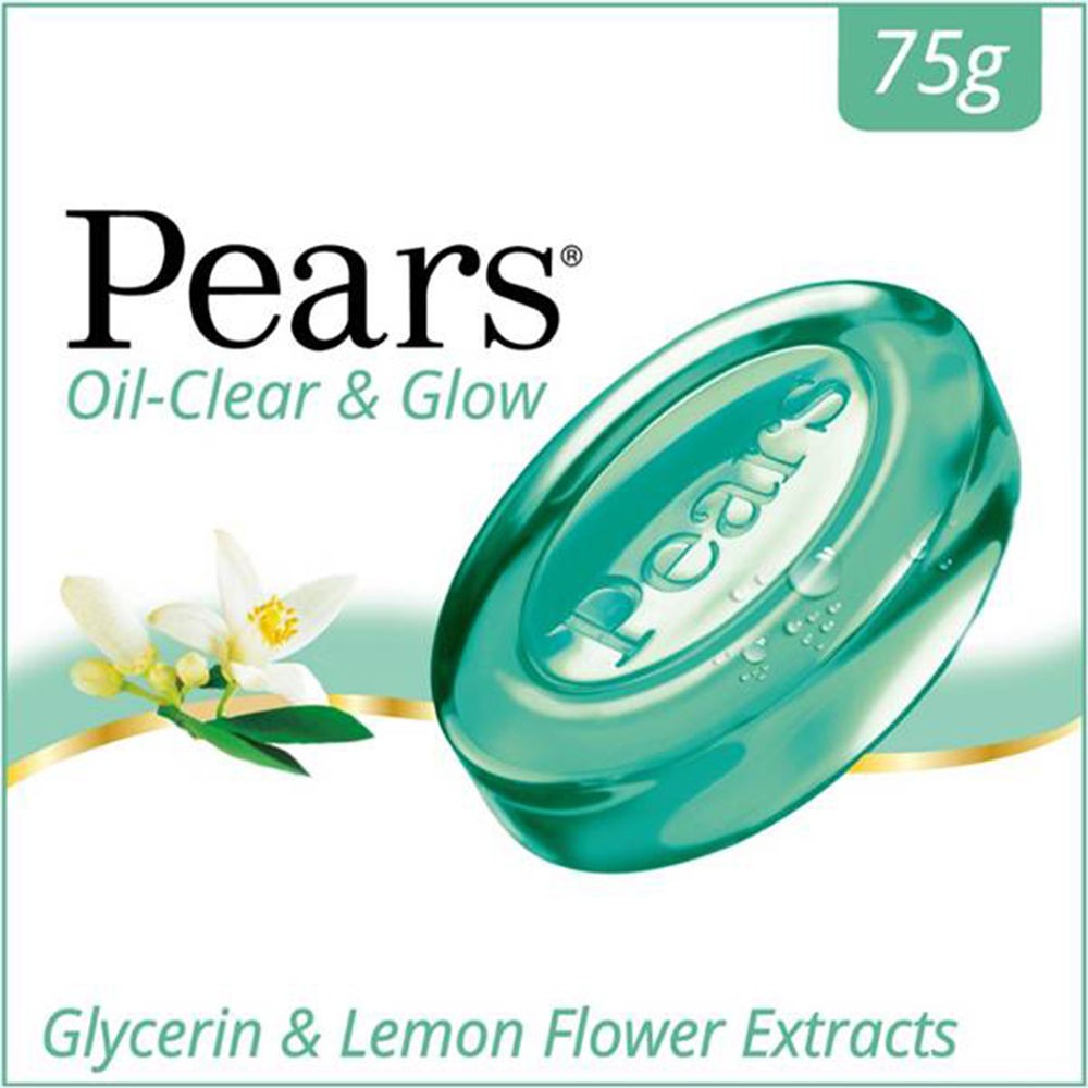 Pears Soap Oil Clear With Lemon Flower extract 75g (Pack of 12) Free Delivery