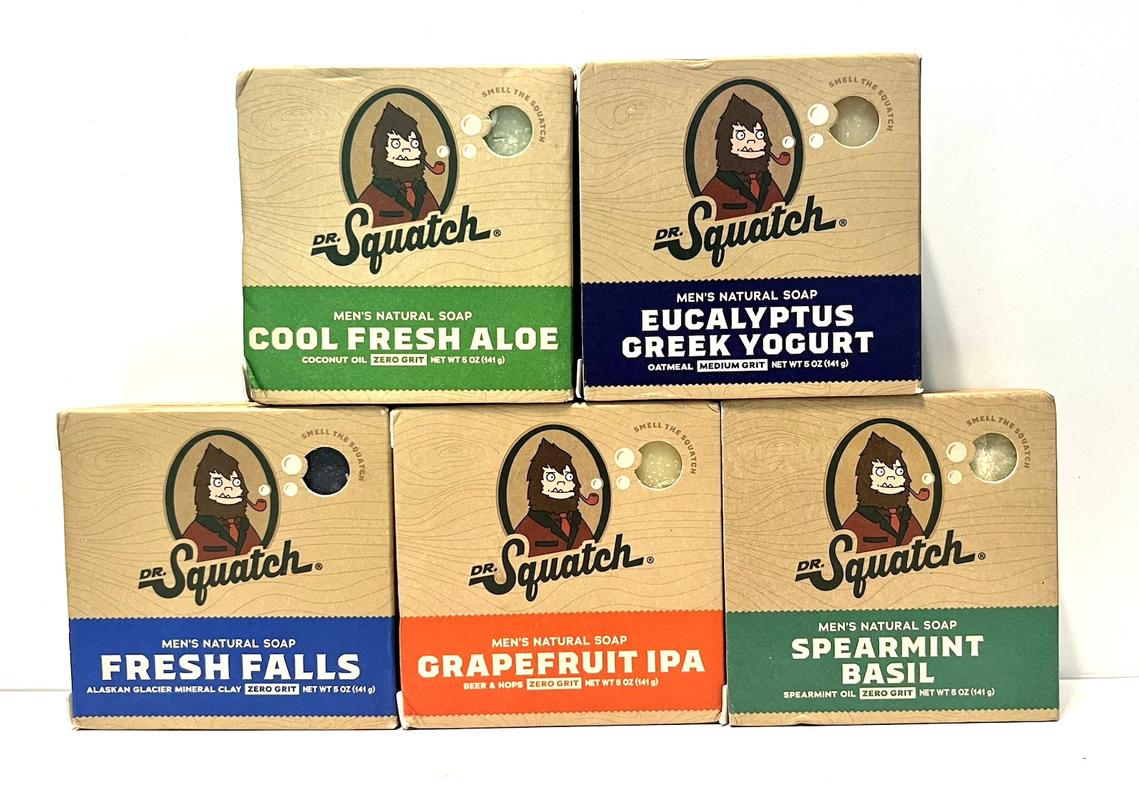 Dr. Squatch MEN’S NATURAL Bar Soap – 5 oz – Mixed Lot of 5 Bars