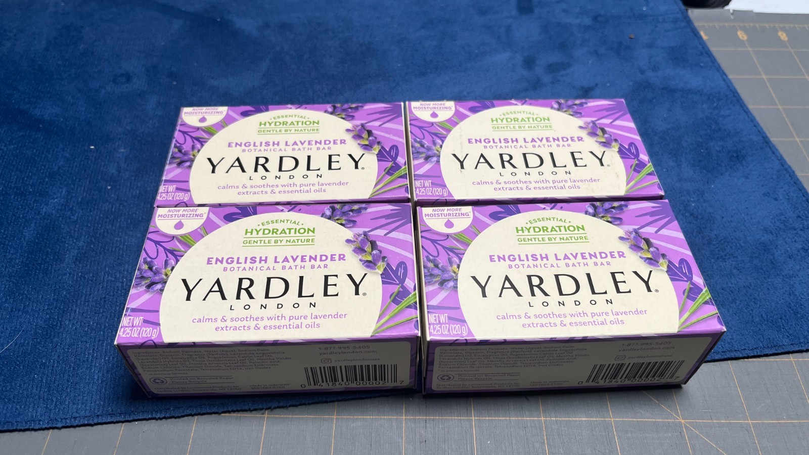 Yardley London English Lavender Botanical Bath Bar Soap 4 Pack New Sealed