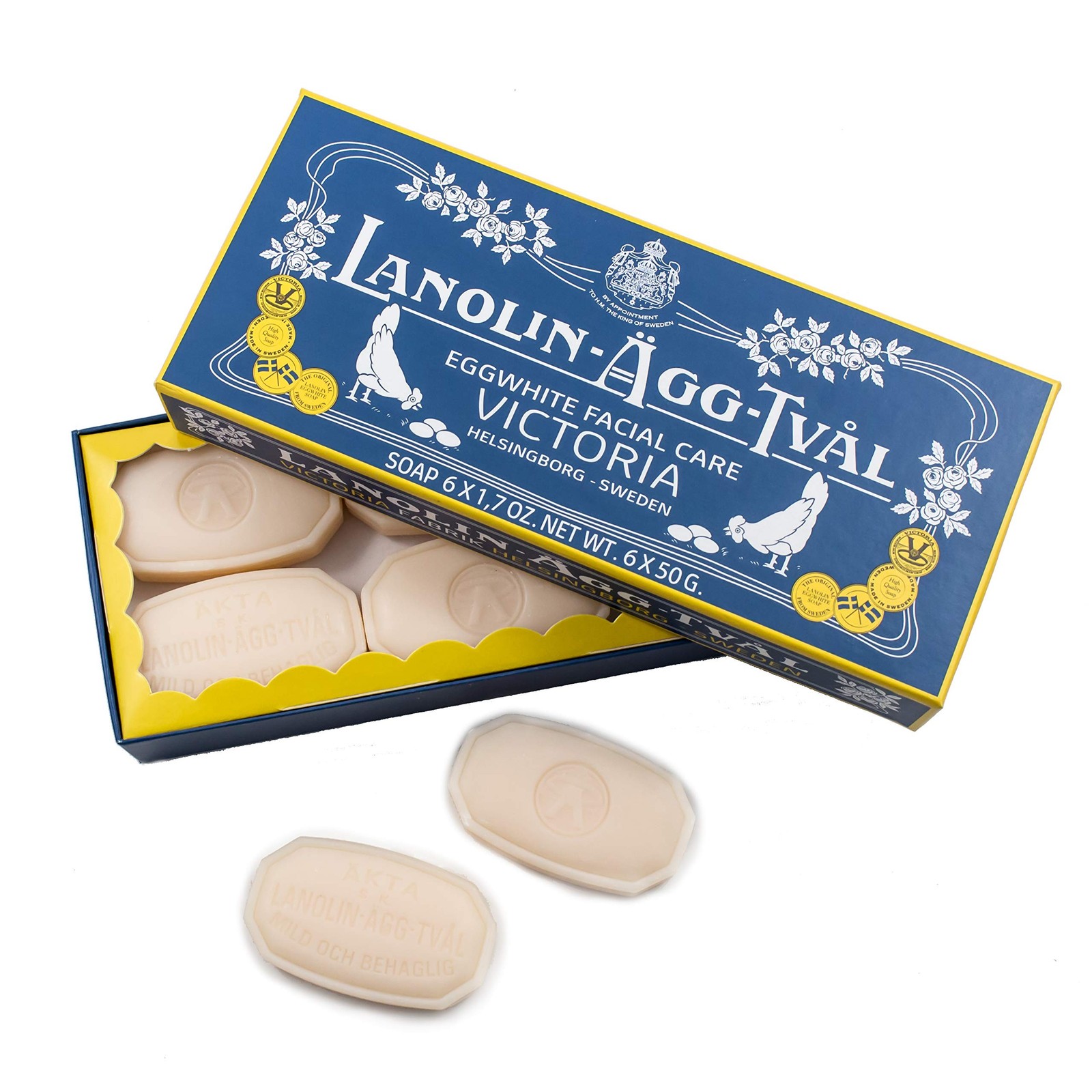 VICTORIA Lanolin Agg Tval Egg White Face Soap Bar for Women, Facial Care Clea…