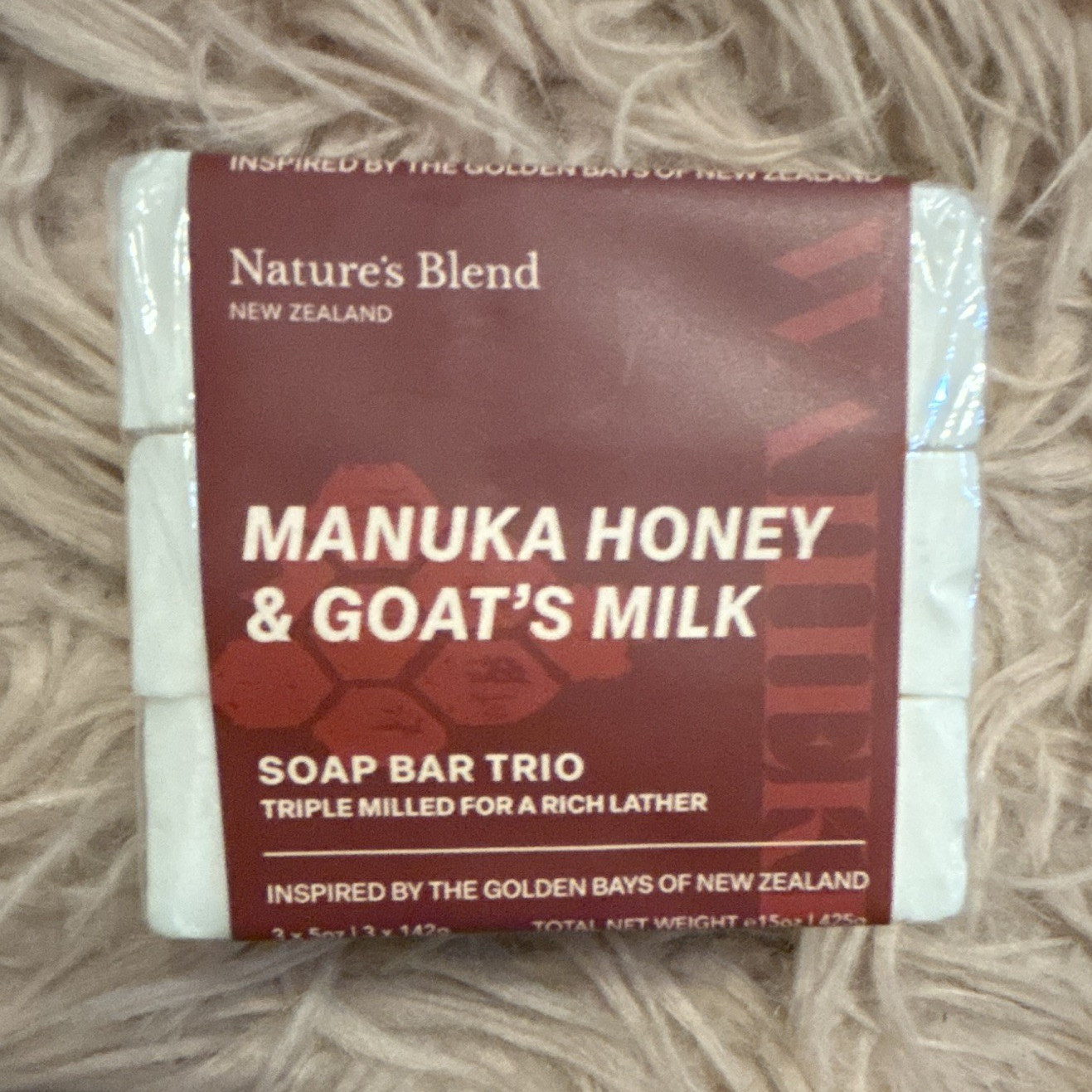 Nature’s Blend New Zealand Manuka Honey & Goat’s Milk Soap Bar Trio 3x5oz