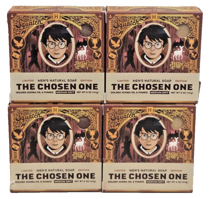 4 Pk Dr Squatch Harry Potter Limited Edition The Chosen One Natural Bar Soap