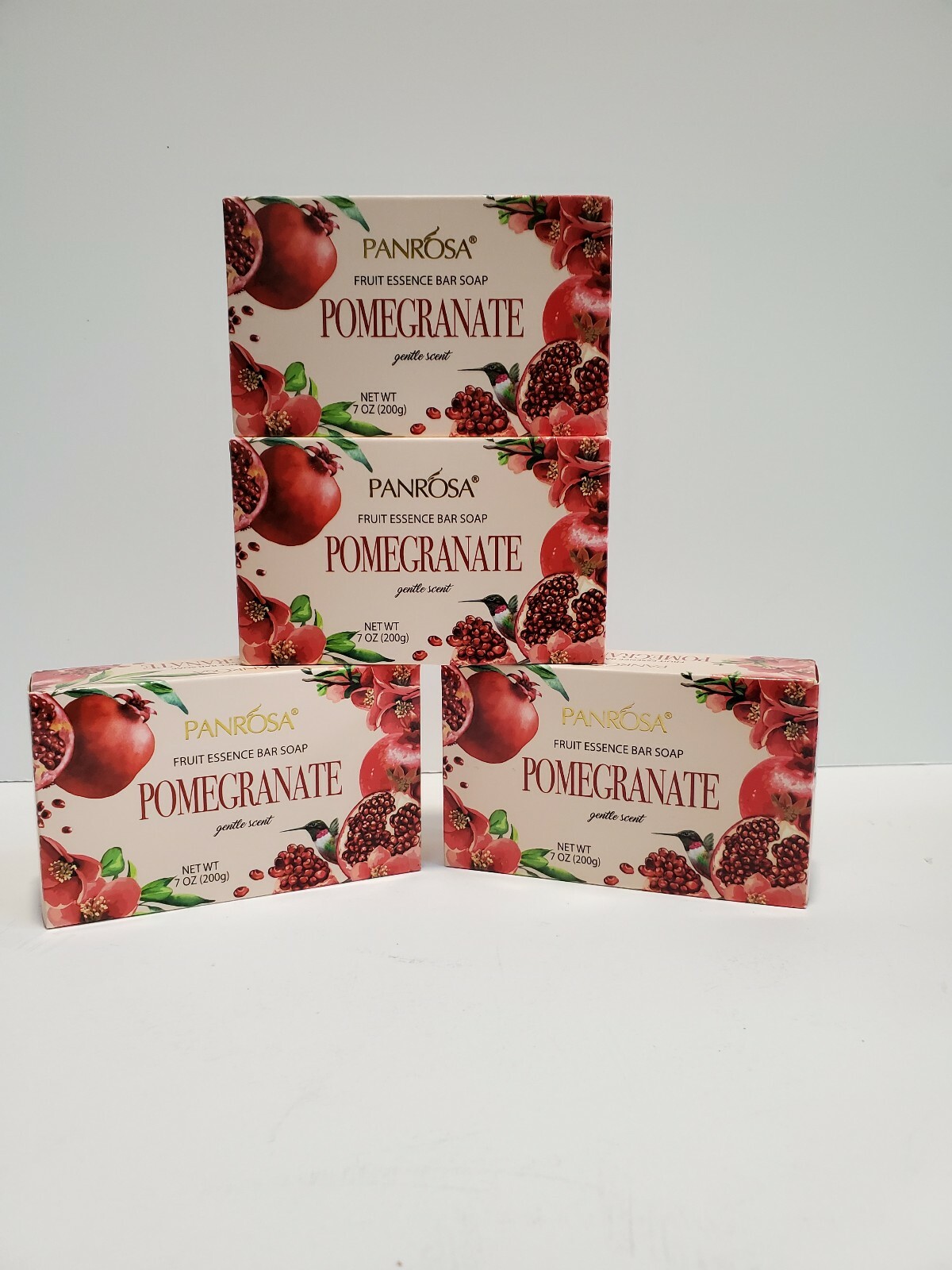 4-Panrosa Pomegranate Fruit Essence Bar Soap 7 oz. Gentle Scent.