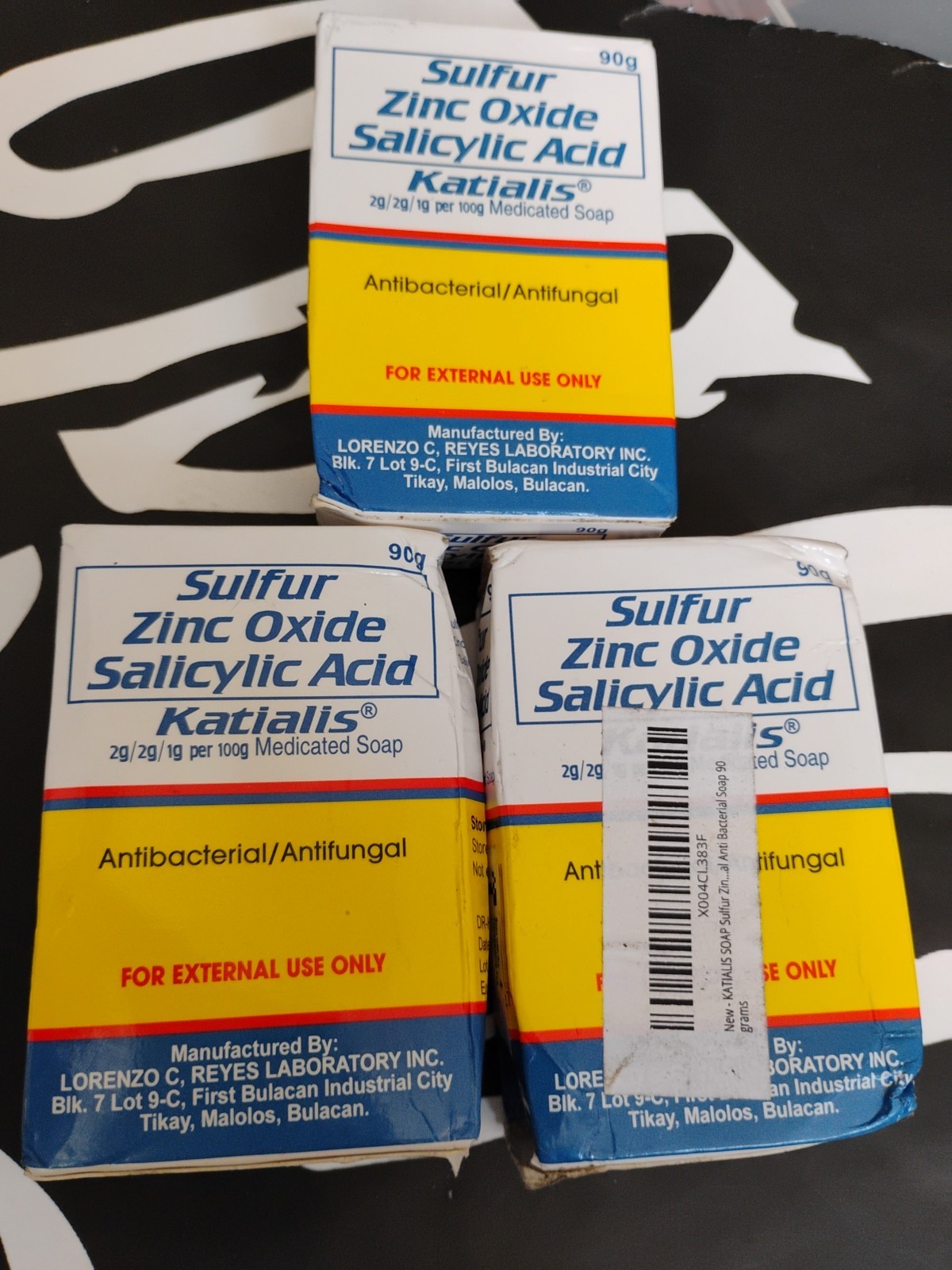 KATIALIS SOAP Pack of 3!! Sulfur Zinc Oxide Salicylic Acid Anti Fungal Anti NIB