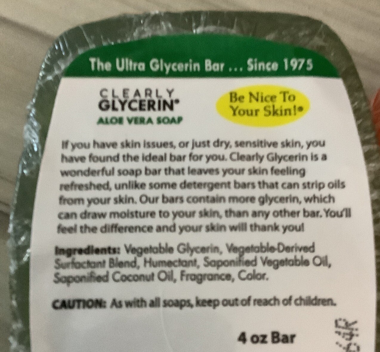 Clearly Glycerin (Pack Of 4) Vitamin E , Aloe Vera Soap, Soap 4 Oz Each :