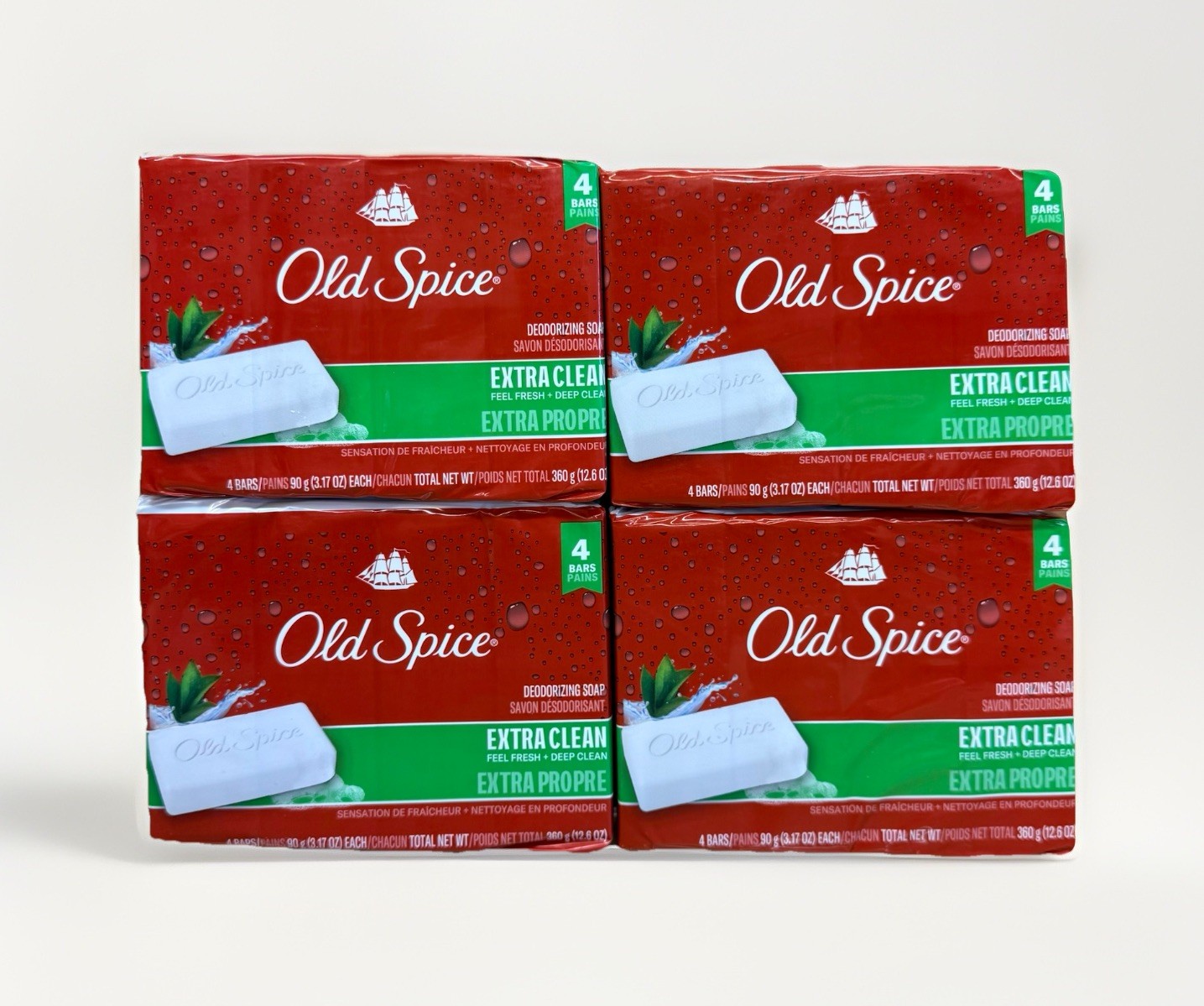 Old Spice Bar Soap Extra Clean Fresh + Deep Clean 3.17 oz Deodorizing 16 Bars