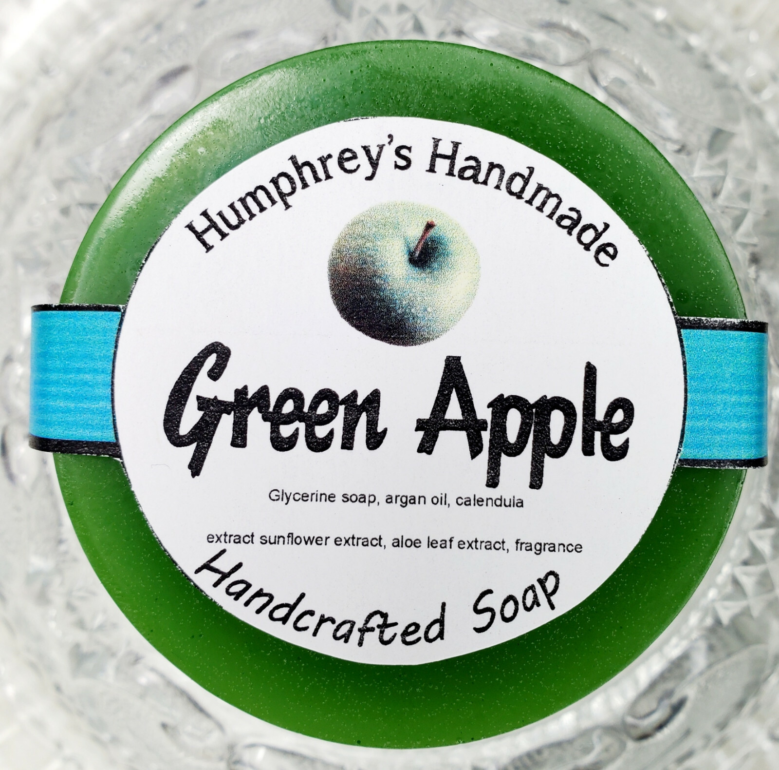 GREEN APPLE Shave Soap Unisex Womens Mens Beard Wash, Green Glycerin Argan Oil