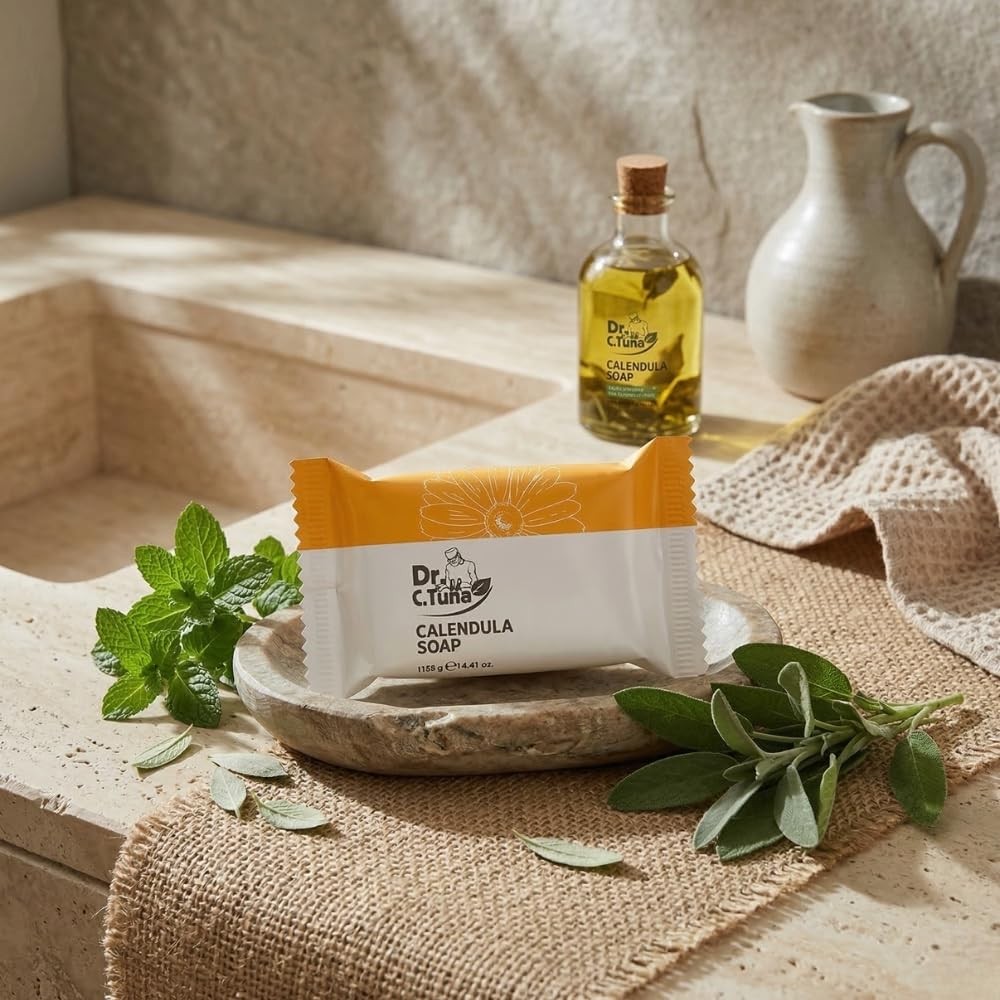 Dr. . Tuna Calendula Soap Bar, Calendula Oil and Chamomile Extract Formula fo…