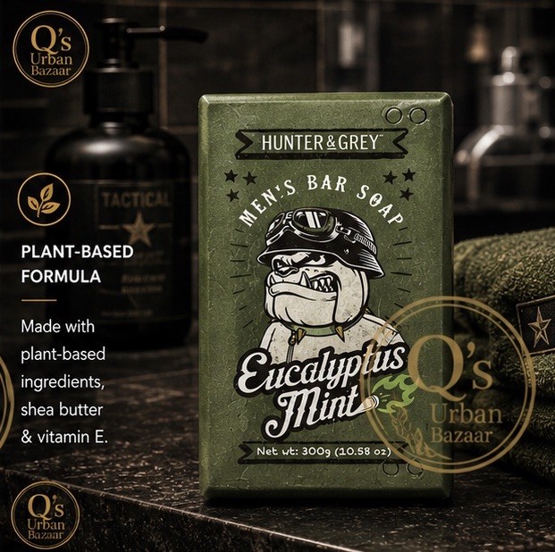 2 Pack~BOURBON & OAK/EUCALYPTUS MINT LUX SOAP SET W/SHEA BUTTER & VITAMIN E~H&G
