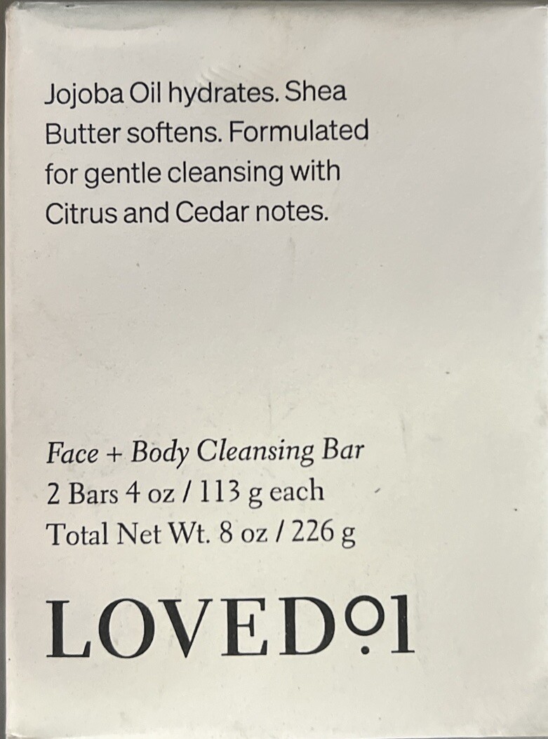 LOVE NO. 1 JOJOBA OIL HYDRATES FACE + BODY CLEANSING BAR 4 OZ
