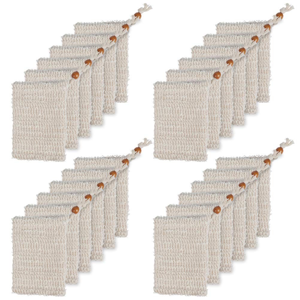 BUYGOO 30 Pack Soap Exfoliating Bag, Natural Soap Saver Hand Made Sisal Mesh …