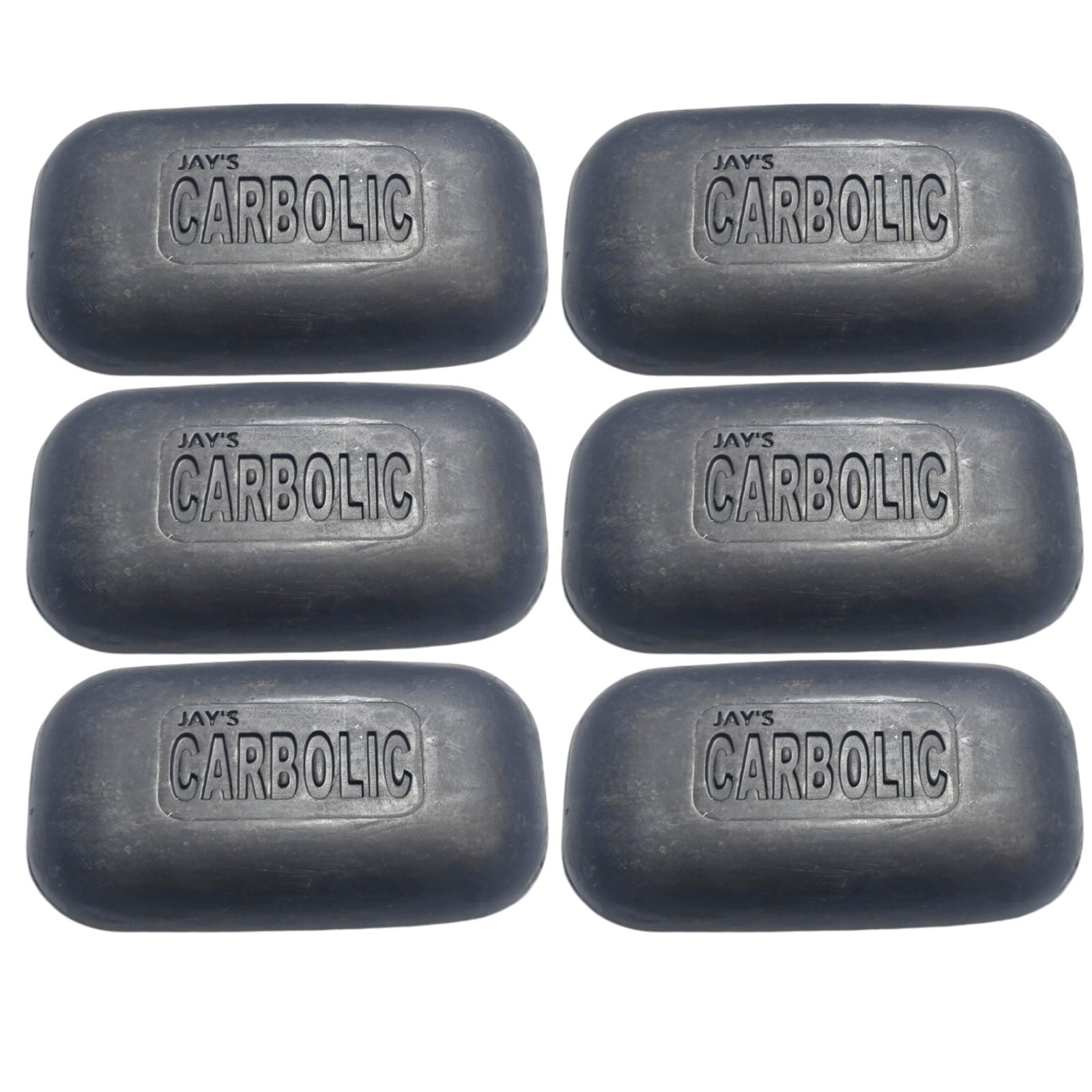 Jay’s Black Carbolic Soap, individually wrapped, 4 oz each, 6-pack