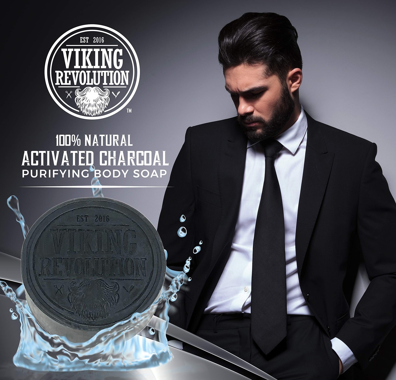 Skin Cleaning Agent Activated Soap for Men w/Dead Sea Mud, Body and , Cleanse…