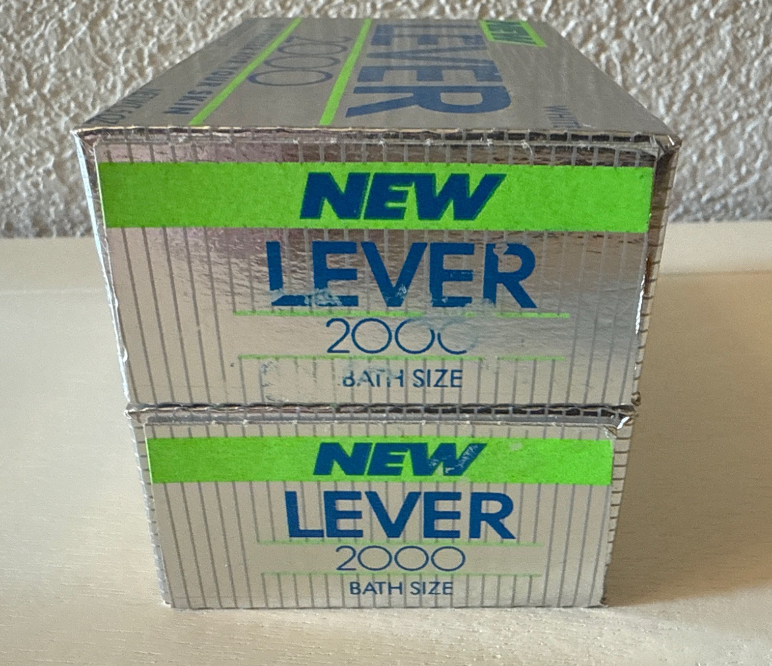 Vintage LEVER 2000 2 Bar Pack White 5oz Bath Size Deodorant Soap Silver Box