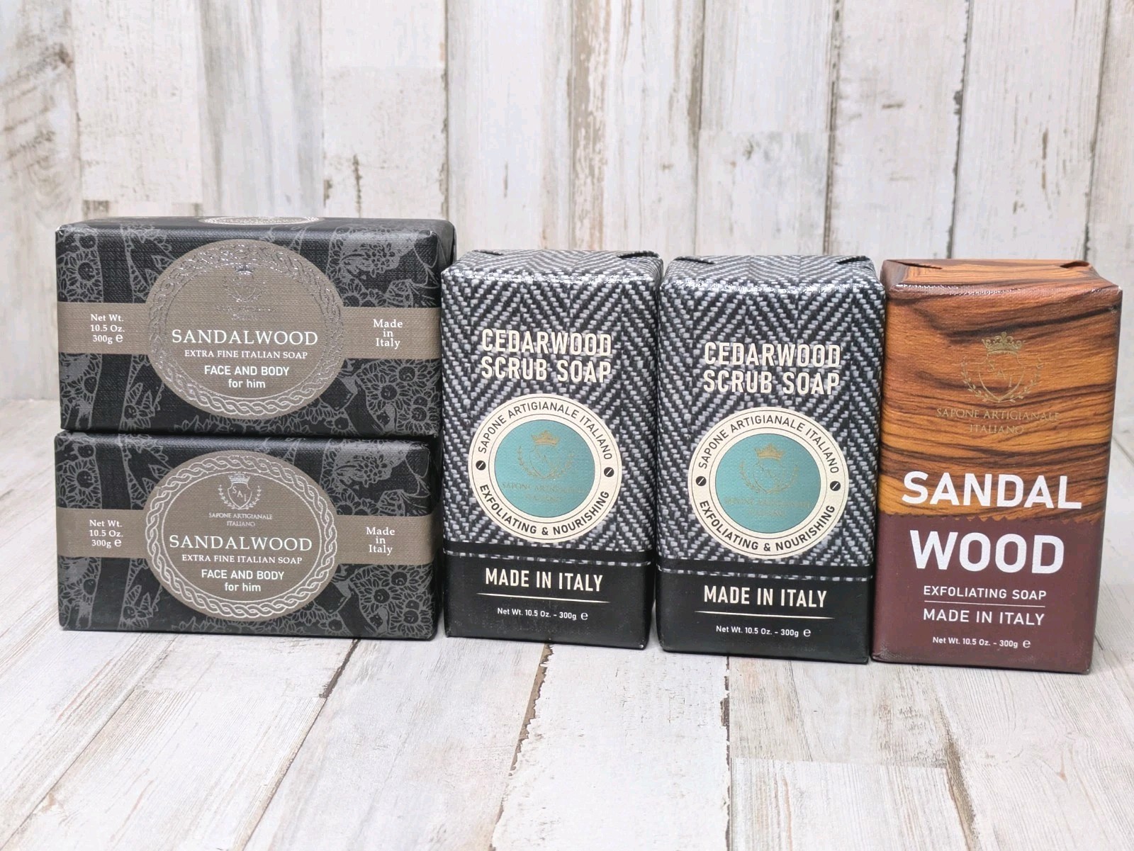 5 Pack Sapone Artigianale Italiano Made in Italy Soaps Cedarwood Sandalwood Fine