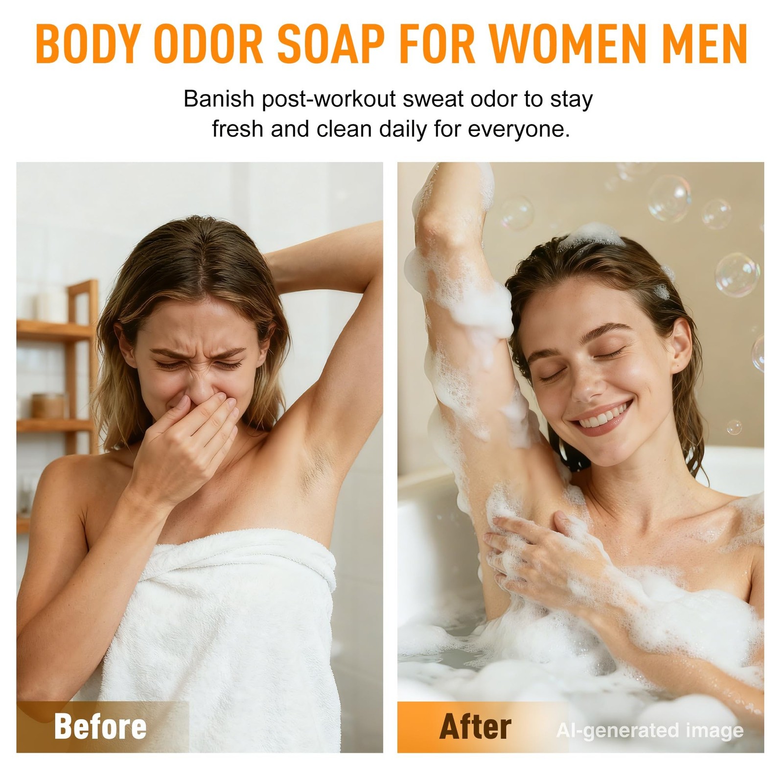 Round Persimmon Soap for Body Odor & Aging Odor, 2 Bars | Persimmon Deodorizi…
